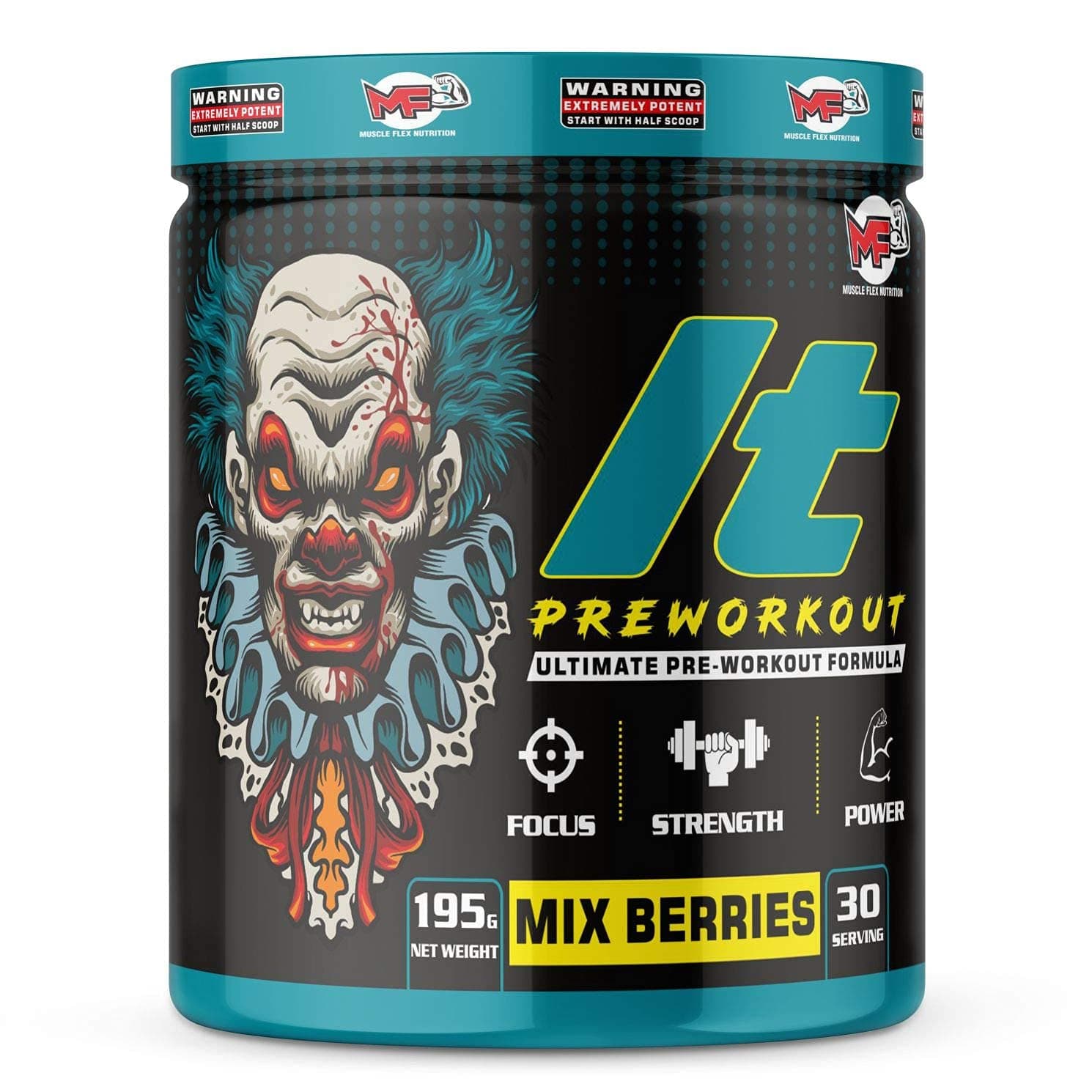 Hardcore Pre-Workout Gym Supplement with Beta-Alanine, Creatine, Professional Pre-Workout Formula for Explosive Muscle Pump, Boost Energy, Endurance, Performance/Body Building for Men & Women [30 Serv, Mix Berries]