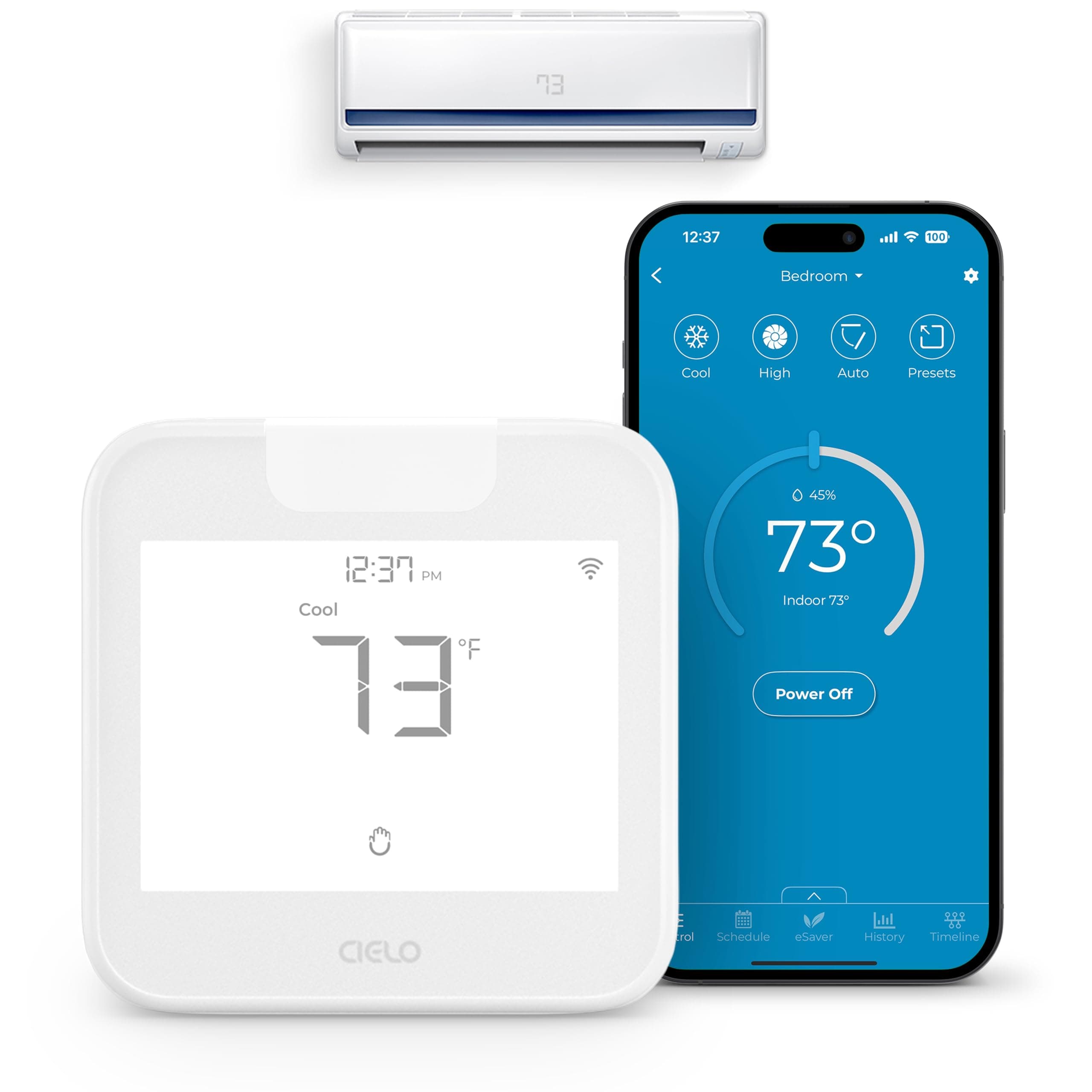 Breez Max | Smart AC Controller | WiFi Thermostat for Mini Split, Windows, ACS/Portable Heat Pumps | AI-Based Technology | Free App, No Subscription | Alexa, Google,