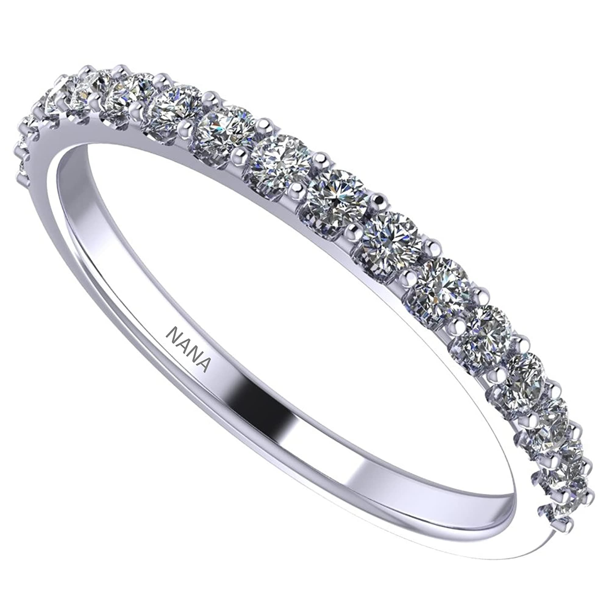 Coordinating Wedding Band, Pure Brilliance Zirconia, Sterling Silver or 10K Gold
