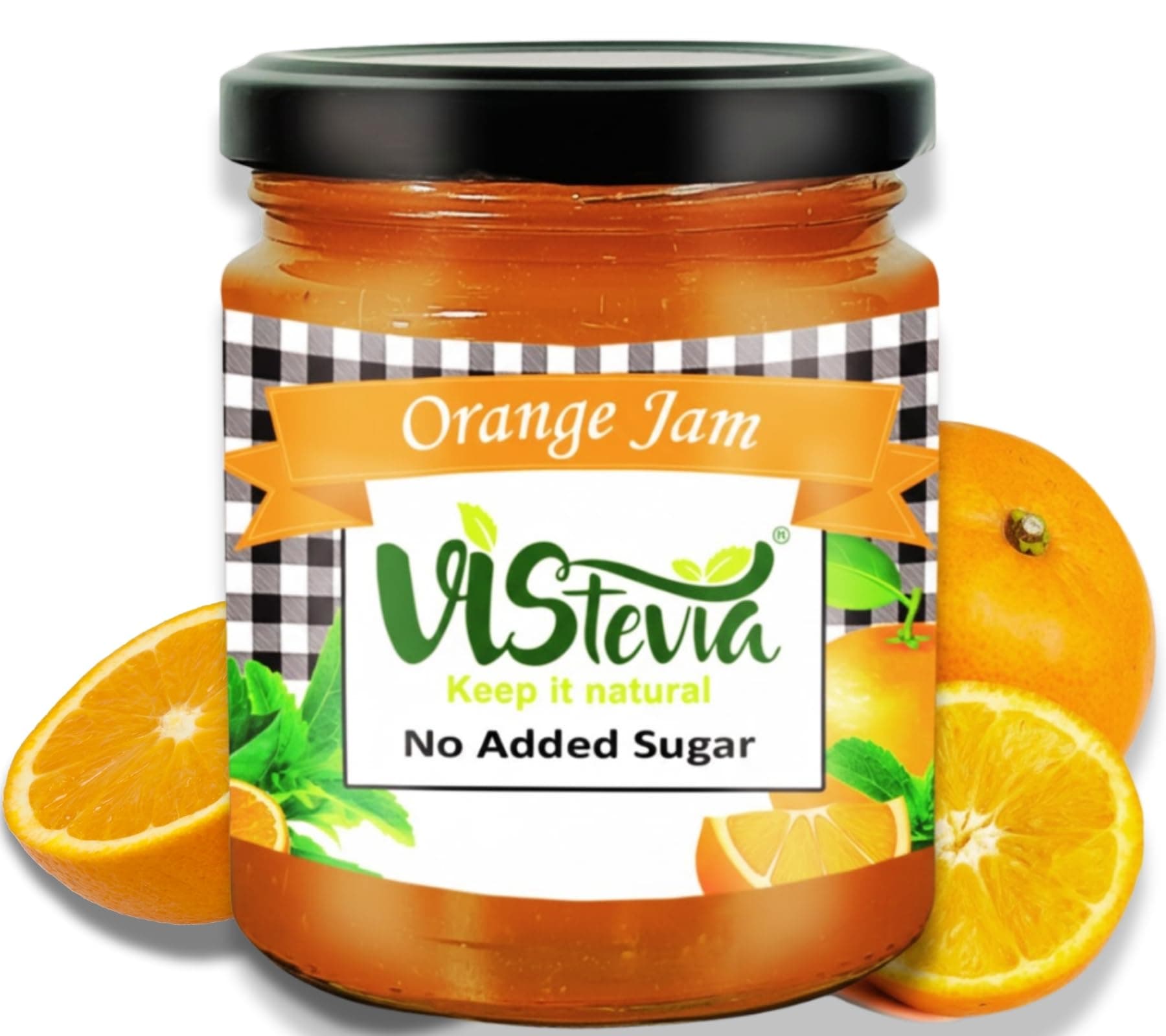 VIStevia Sugar-Free Orange Jam (220gm) | Diabetic-Friendly | Stevia Sweetened