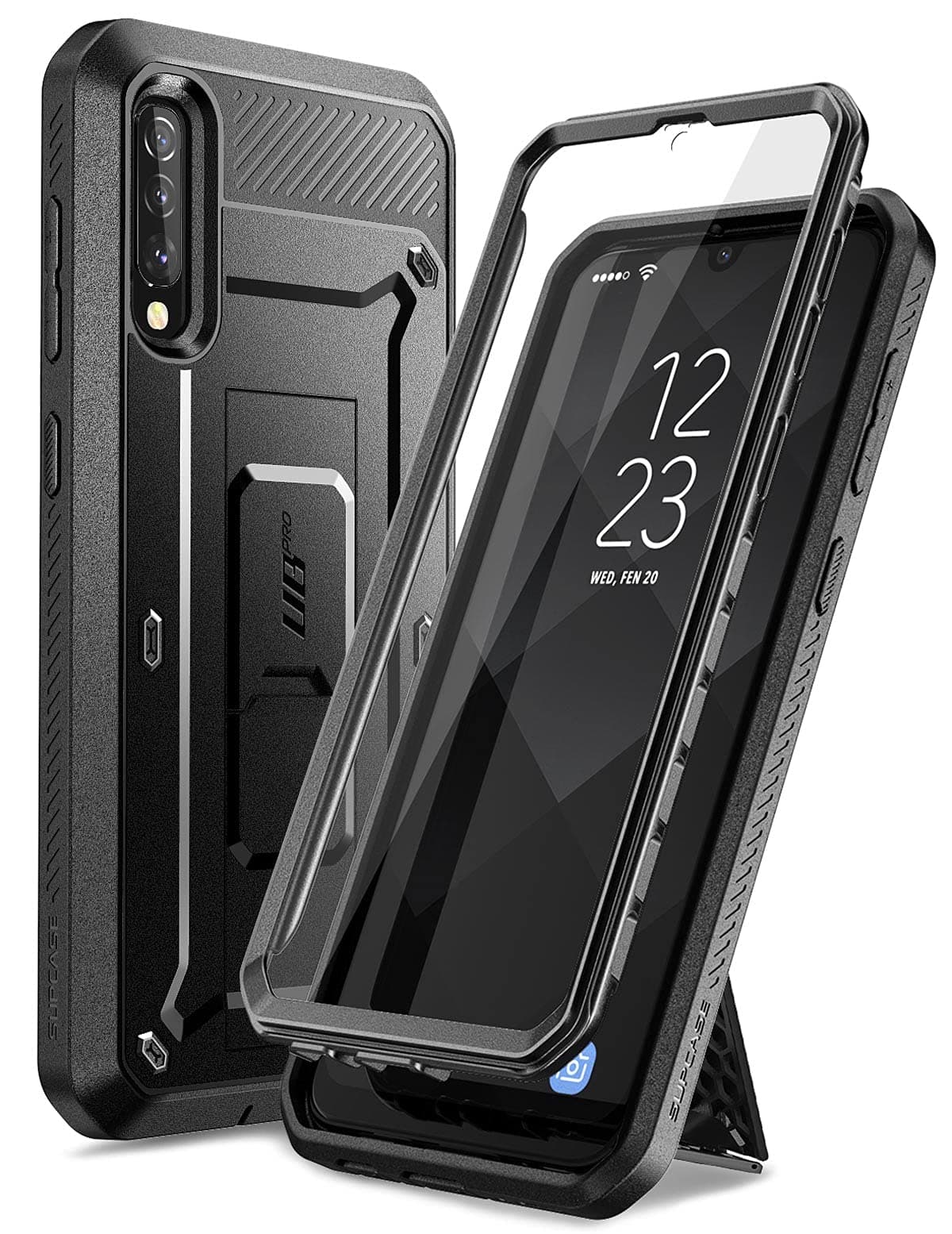SUPCASE Front and Back Case for Galaxy A50/A50s (Poly Carbonate|Black)