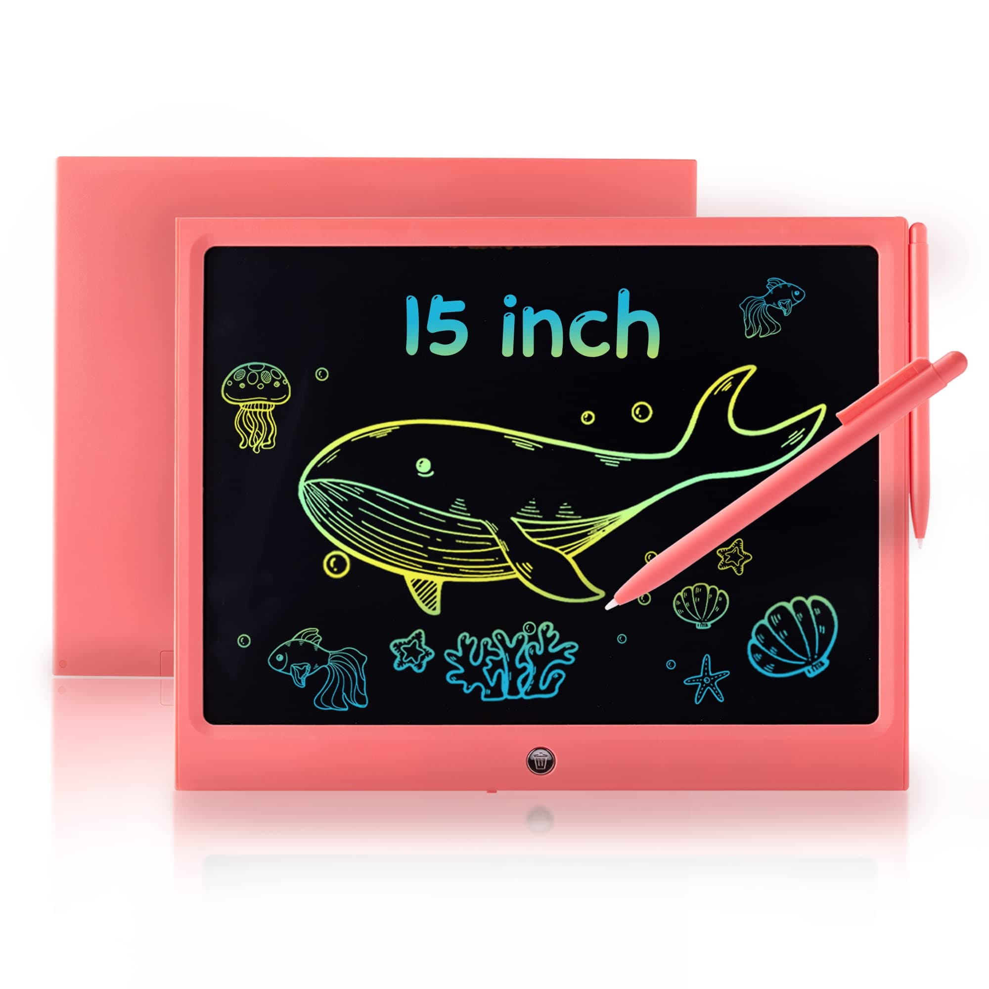 LCD Writing Tablet Kids Toys 15 inch Electronic Writing Digital eWriter Handwriting Doodle Board Gift for Kids & Adults Home School Office Drawing Pad Gifts (Pink)