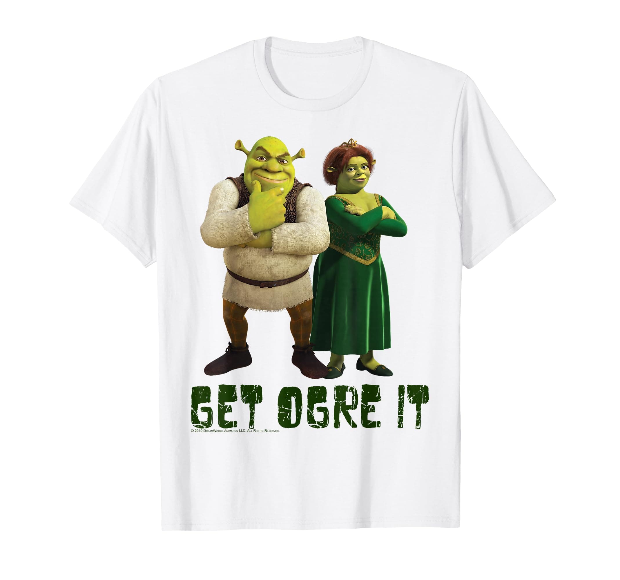 Fiona & Shrek Get Ogre It Text Poster T-Shirt