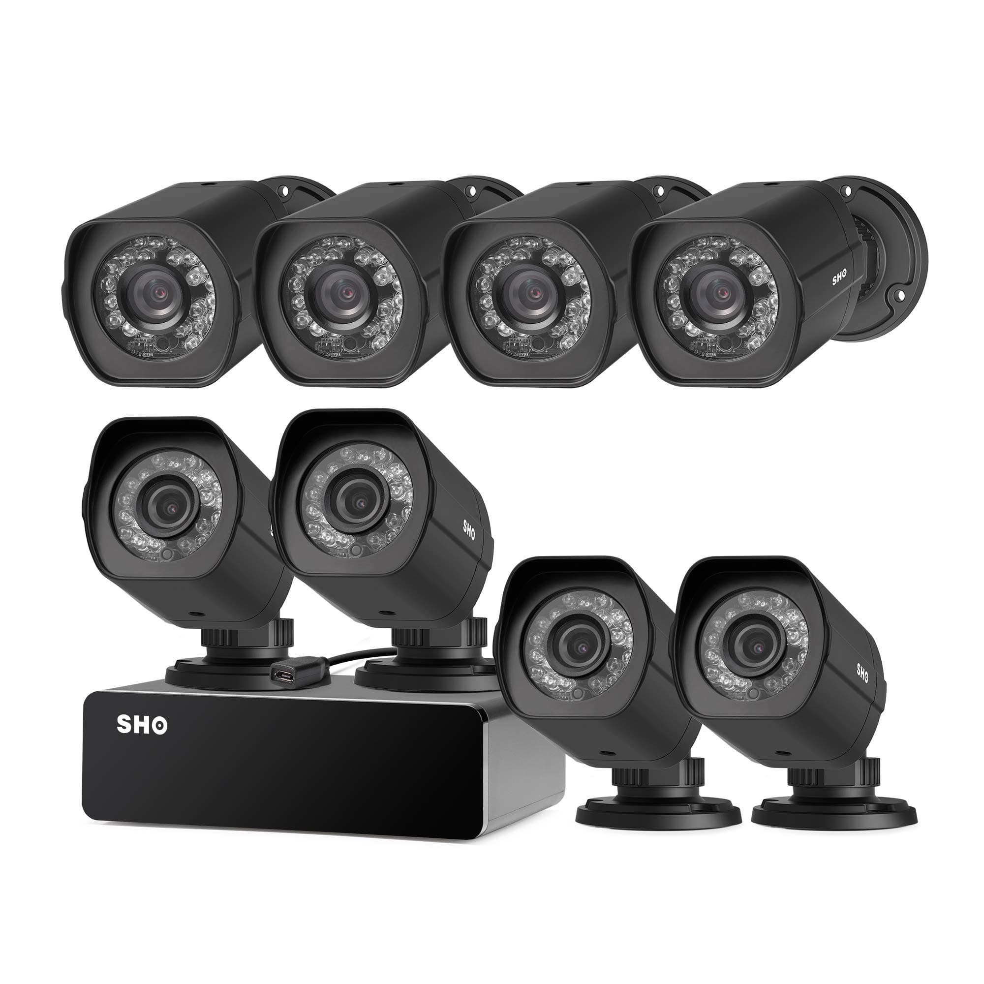 Zmodo 8 Pack 720P HD Weatherproof sPoE Security Camera w/8CH sPoE Repeater for Power & Data Transmission, Remote Monitoring,Free 6-Month Cloud Service for Recording(Activation Code: FISH1C08)