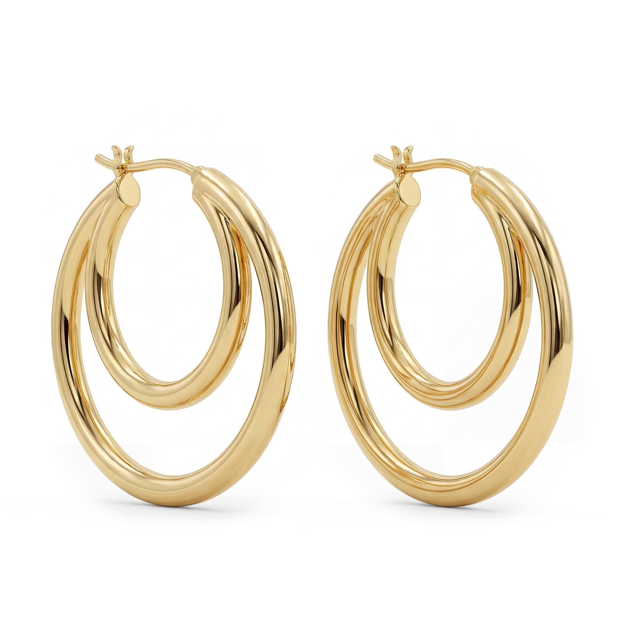 Women Hoop Earrings Gold 14K Simple Hypoallergenic Everyday Jewelry