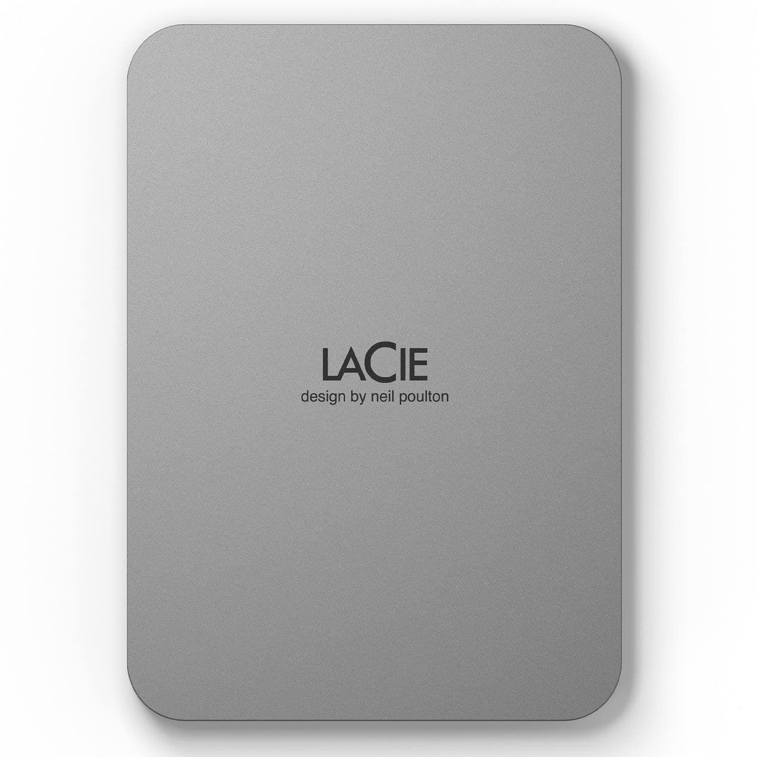 LaCie Mobile Drive 4TB External Hard Drive Portable HDD - Moon Silver, USB-C 3.2, for PC and Mac, Post-Consumer Recycled, with Adobe All Apps Plan and Rescue Services (STLP4000400)