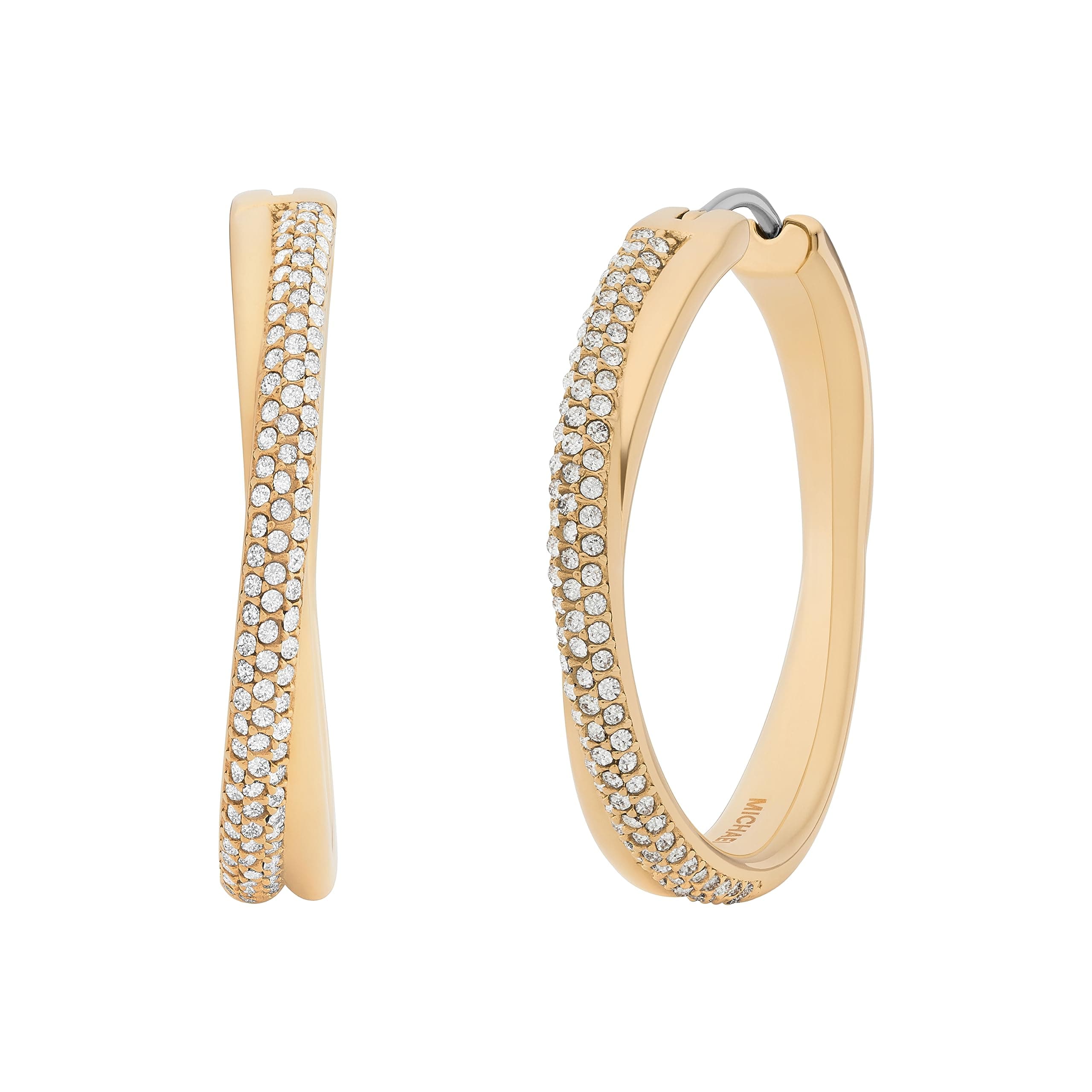 Michael Kors Gold-Tone Hoop Earrings for Women; Huggie Earrings for Women; Stainless Steel Earrings; Jewelry for Women