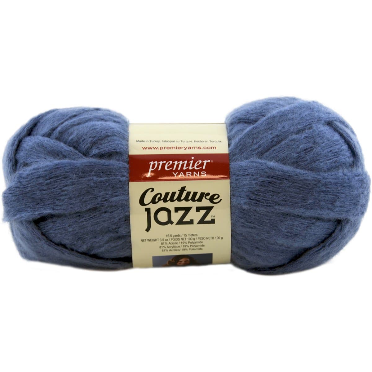 Premier Yarns Couture Jazz Yarn Denim, Acrylic, Multicolour, 10.16x22.22x10.16 cm