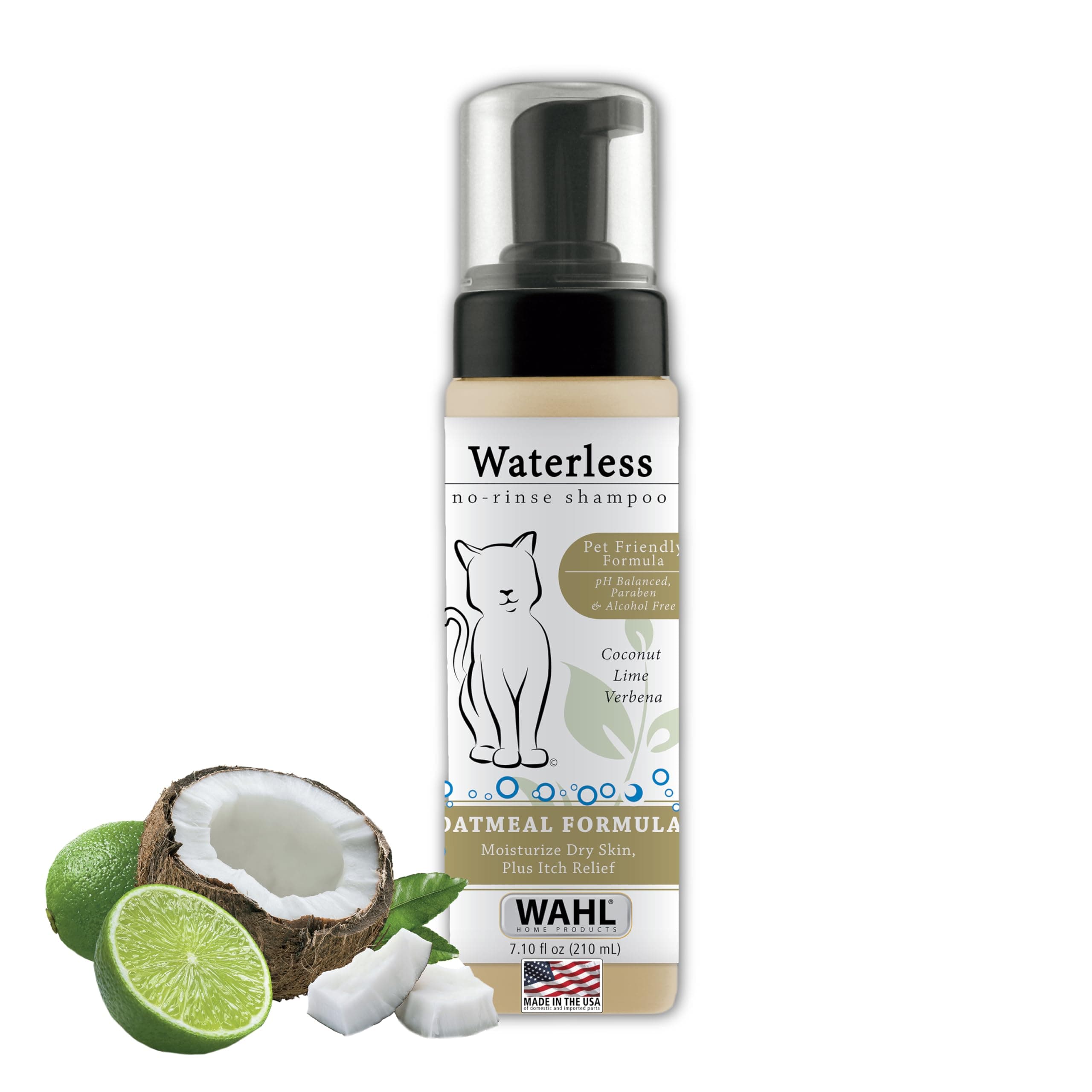 Wahl Cat Waterless Shampoo for Soothing Damaged Skin, Refreshing, Cleaning, and Removing Odors Between Baths - 7.1 Oz - Model 820015-500