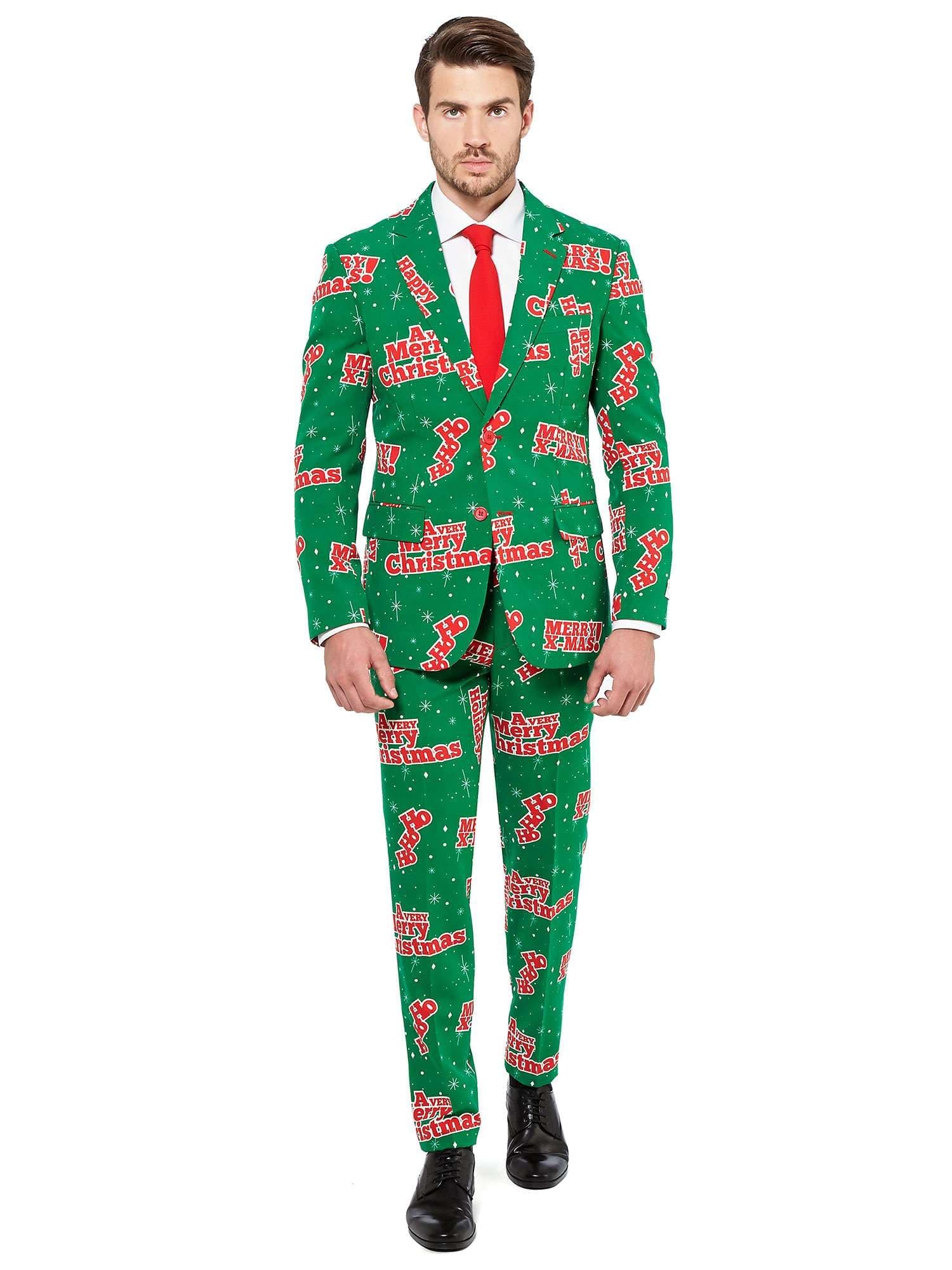OppoSuits Fun Ugly Christmas Costumes For Men - Complete Xmas Suit: Includes Jacket, Pants and Tie