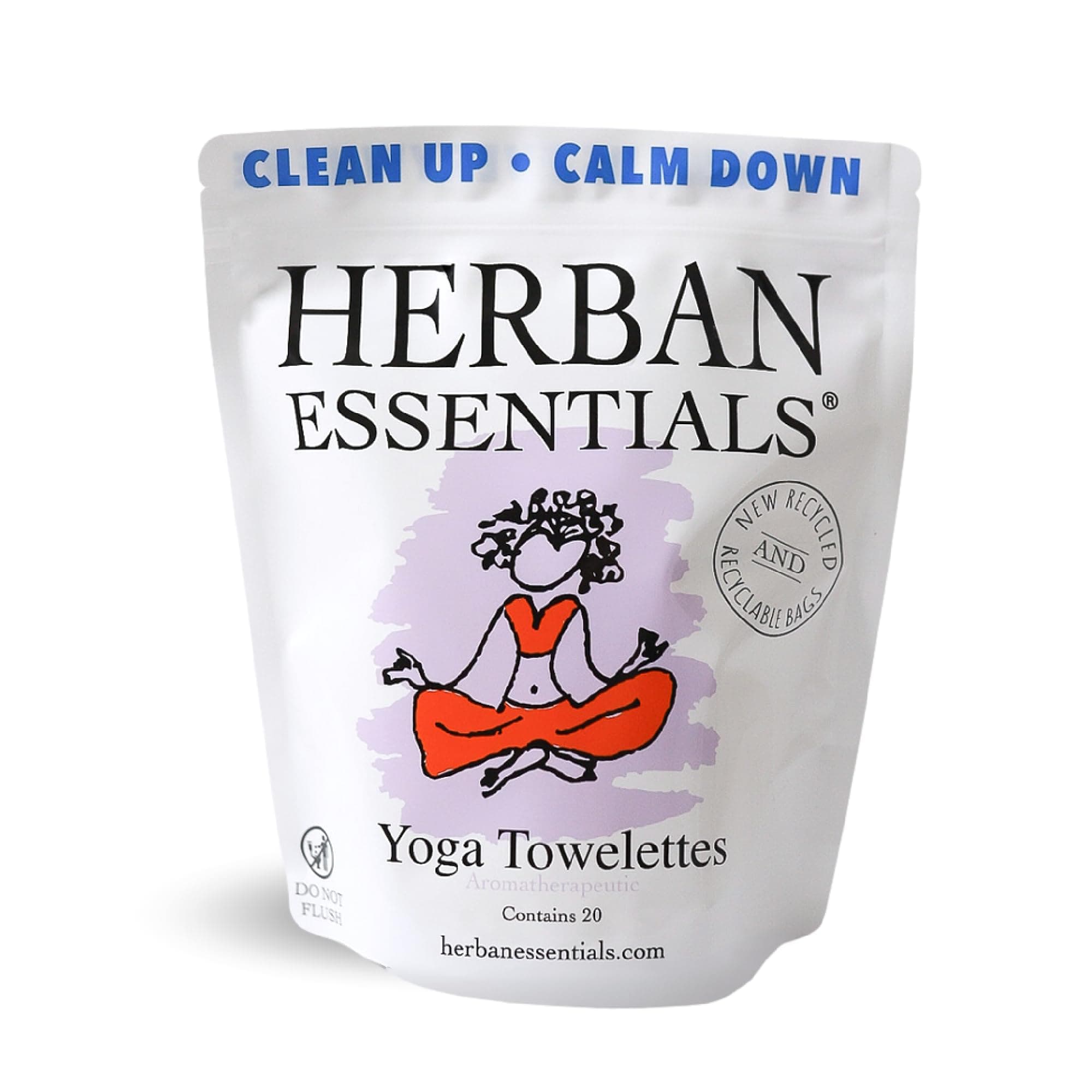 Herban Essentials - Yoga Mat Wipe Cleaner - Lavender Essential Oil Wipes for Mats and Hands, Moist Towelettes Individually Wrapped - Deep-Cleaning for All Fitness Gear - 20 Count