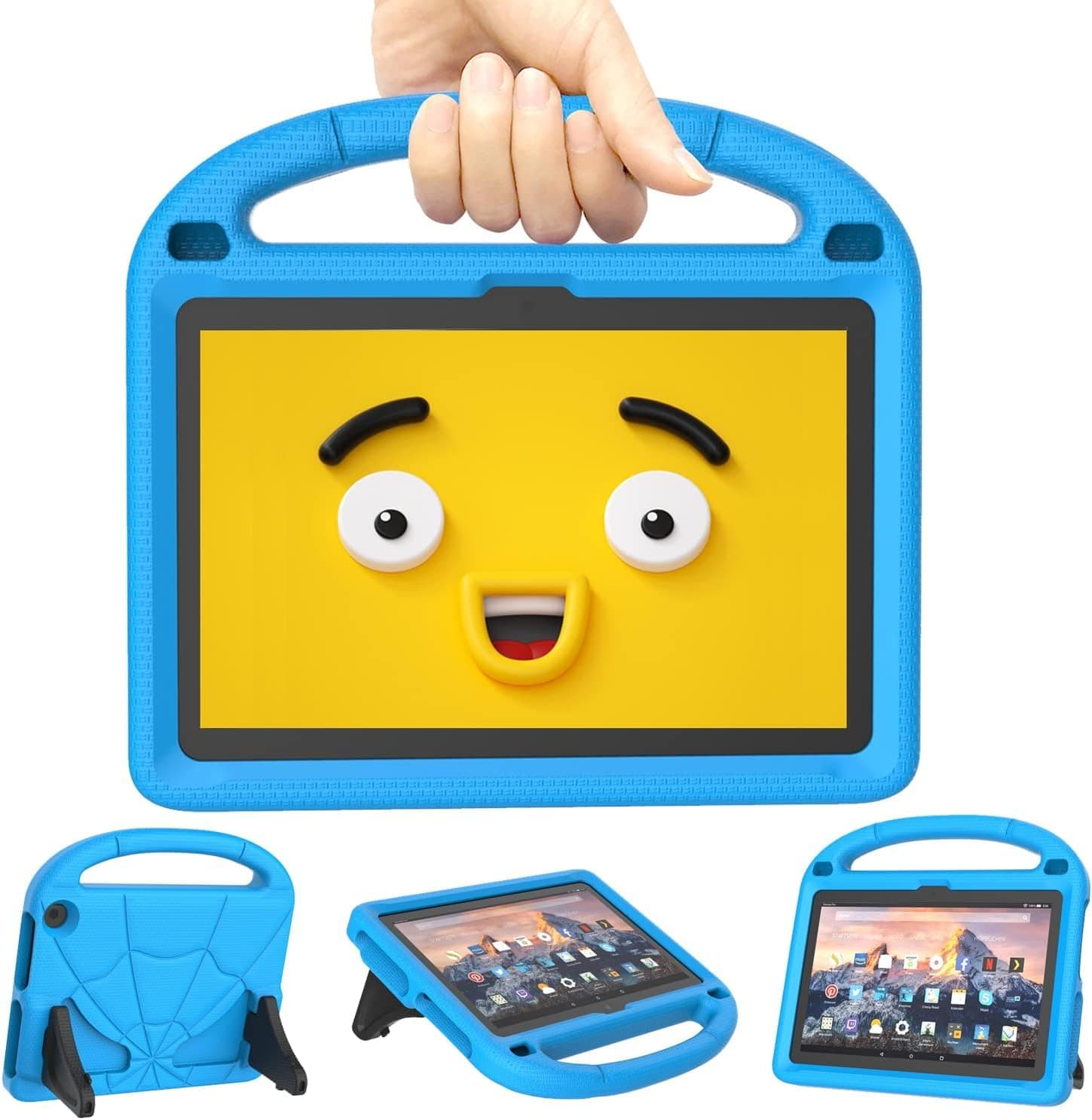 Fire HD 8 Tablet Case for Kids (12/10th Generation, 2022/2020 Release) - Shockproof Handle Stand Case for Fire HD 8 & Kids Pro Tablet - Blue