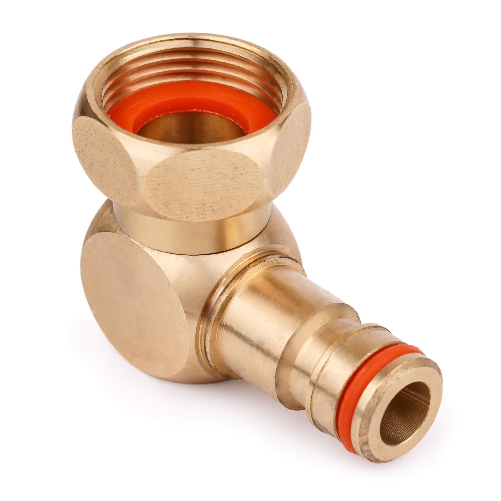 BFG Outdoor Tap Connector - Brass Elbow 3/4" BSP Female Rotating Coupler 360 for Garden Hose