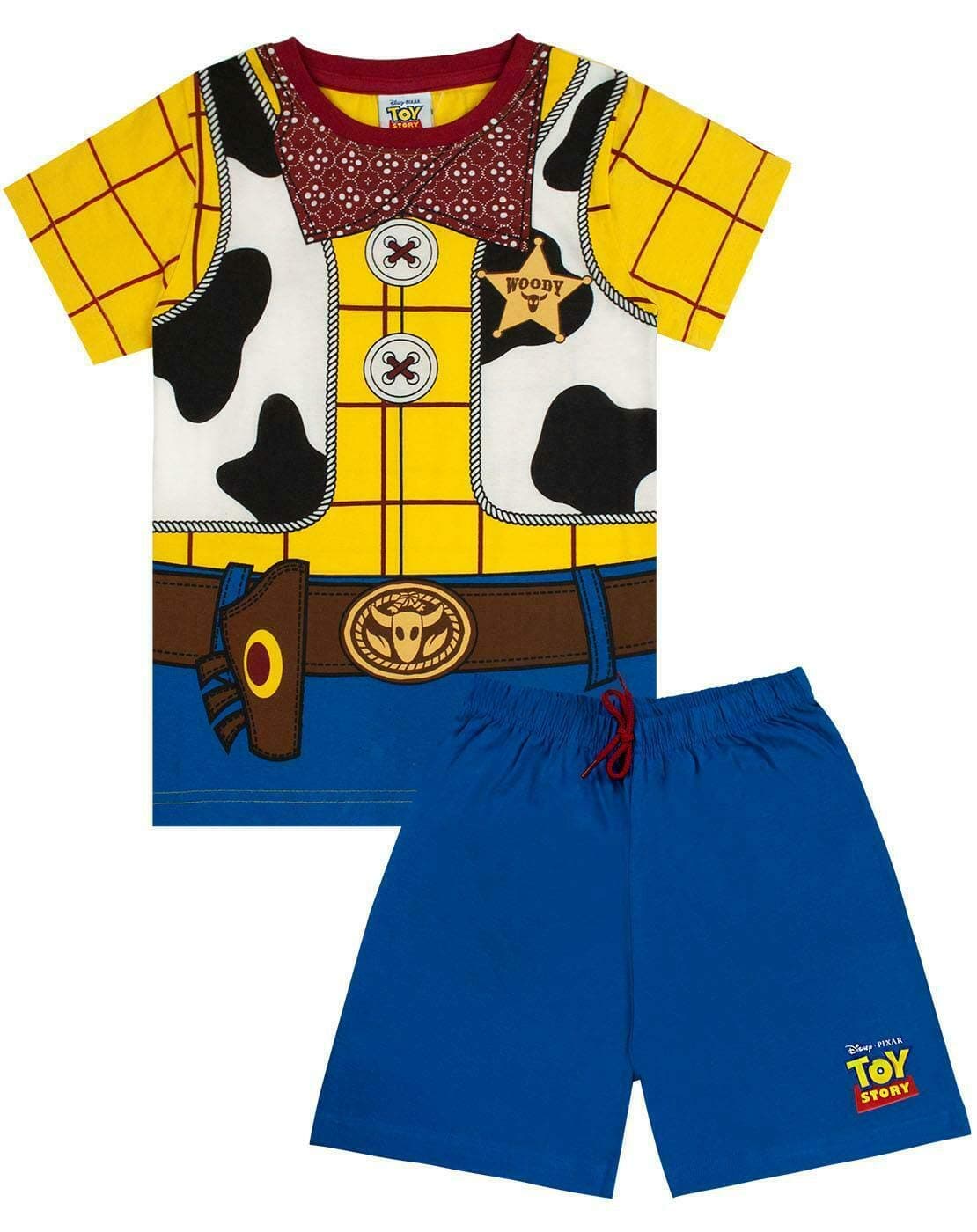 Disney Pixar Toy Story Woody Costume Boy's Short Pyjamas, 7-8 Years, Multicoloured