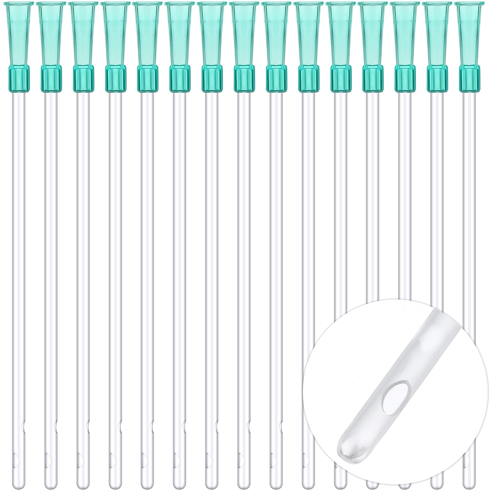 TrelaCo 50 Pcs 10'' Long PVC Replacement Tubings Supplies Tubes Kit 14FR Disposable Cleaning Nozzle Clear Replacements Tube Hose with Flexible Rounded End for Smooth Insert