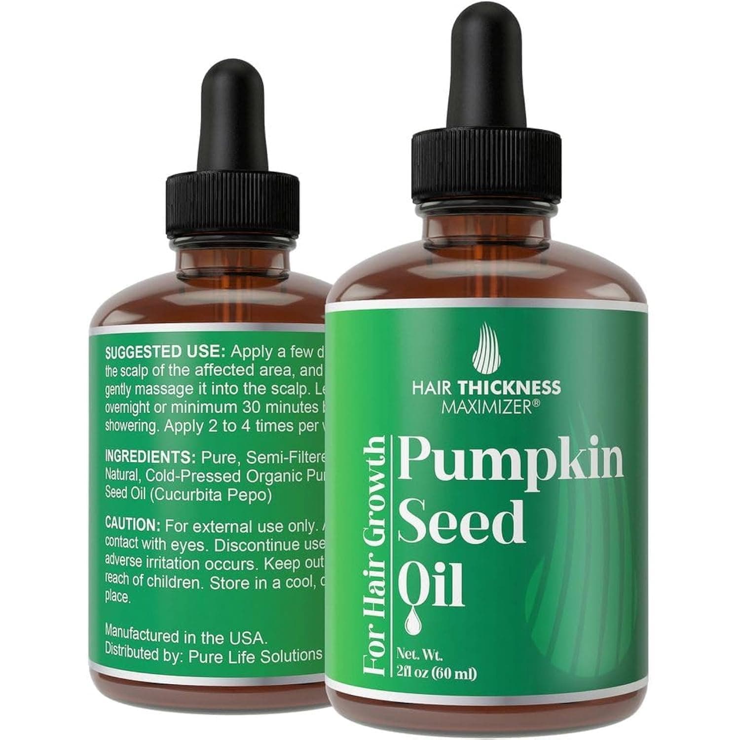 Pumpkin Seed Oil for Hair Growth. Strengthens & Hydrates Thinning, Dry Hair for a Healthier-Looking Scalp. For Women & Men – Vegan & Unscented 2oz Serum