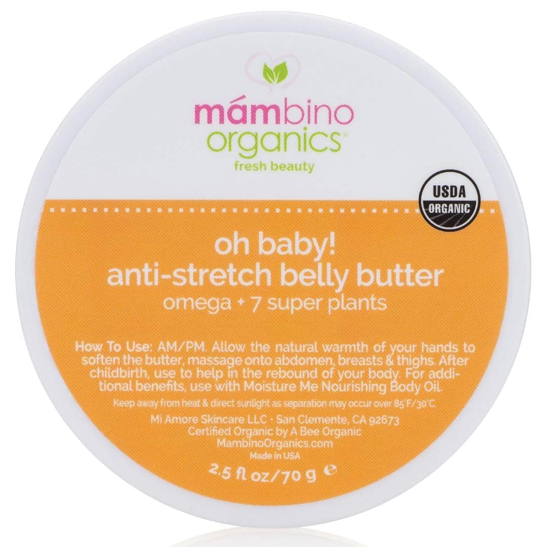 Oh Baby! Belly Butter, Belly Cream with Shea Butter for Pregnancy, Minimizes Stretch Marks, Vegan, Cruelty-Free, Maternity Skin Care, 2.5 fl oz