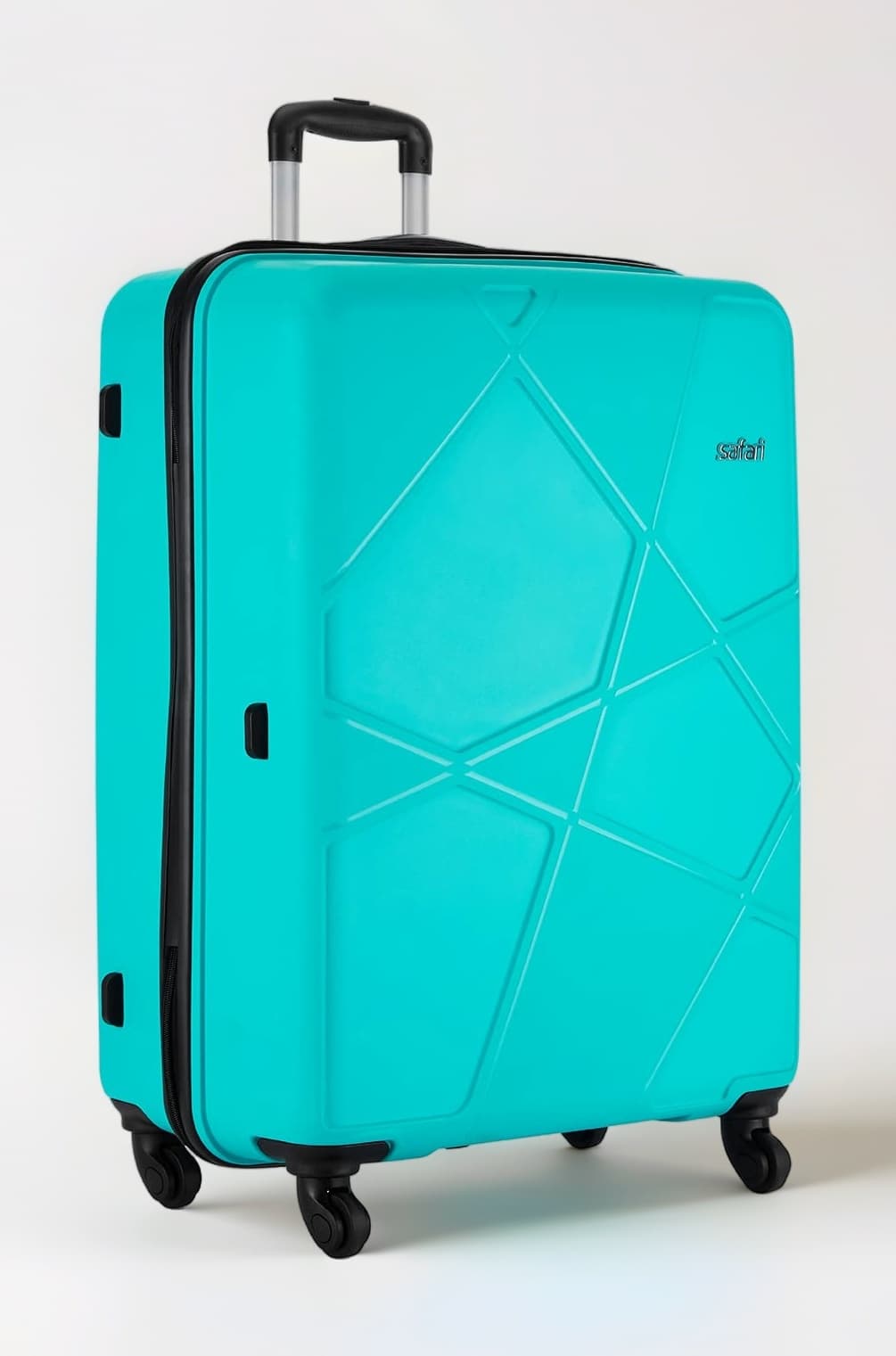Large Pentagon 75 Cms Check-in Polypropylene Hard Sided 4 Wheeler Luggage/Speed_Wheel Suitcase/Trolley Bag (Cyan)