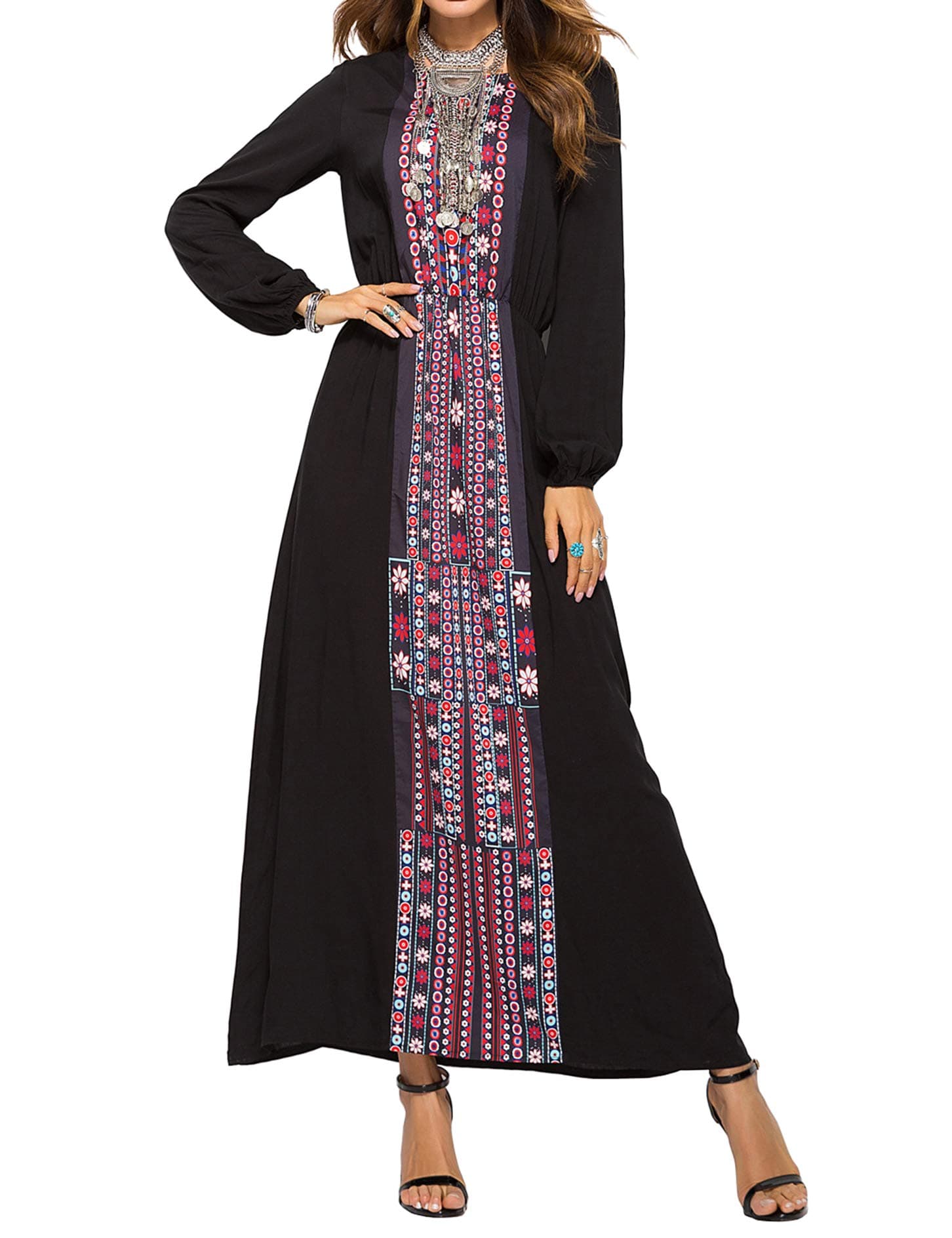 Women Abaya Kaftan Elegant Clothing-Long Sleeve Muslim Evening Gown Islamic Dubai Robe Jalabiya Party Dress