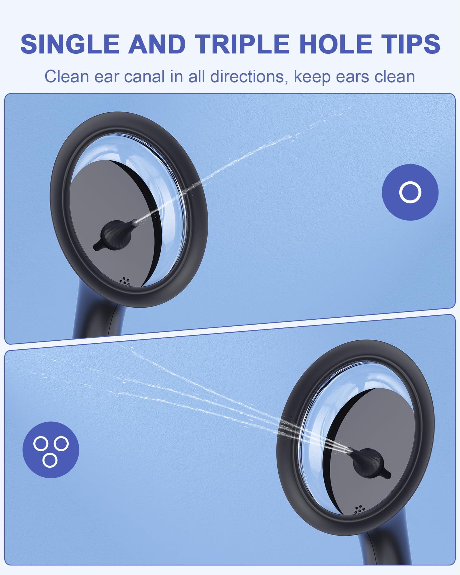 Ear Wax Removal Tool Kit, Electric Ear Cleaner Ear Cleaning Safe Ear Wax Remover Earwax Removal Kit with Sewage System, 4 Clean Modes and 3 Ear Tips Ear Irrigation Kit for Adults