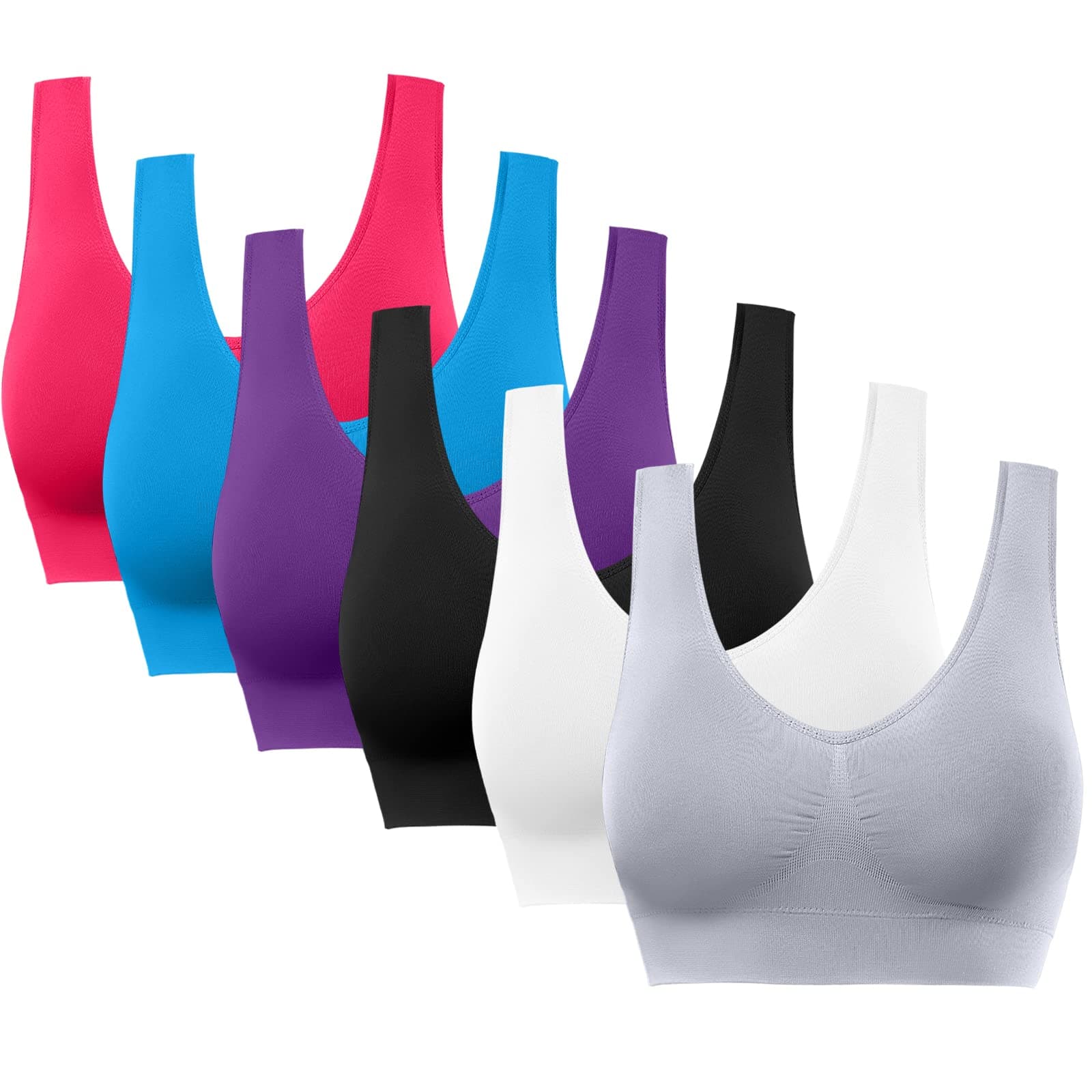 Sports Bras for Women, Seamless Comfortable Yoga Bra with Removable Pads
