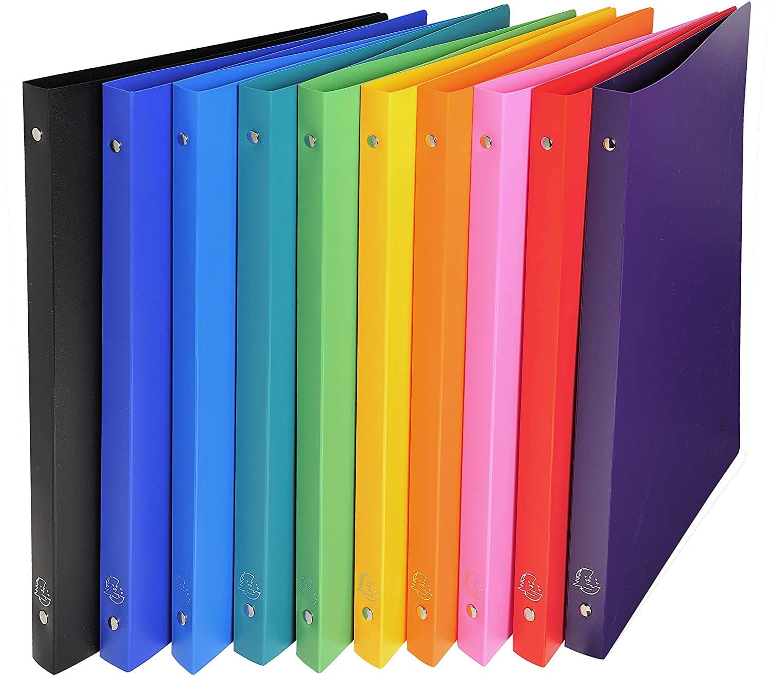 Exacompta A4 Flexible Polypropylene Slim Ring Binder 2-Ring 20mm Spine - Pack of 5 Assorted Colours