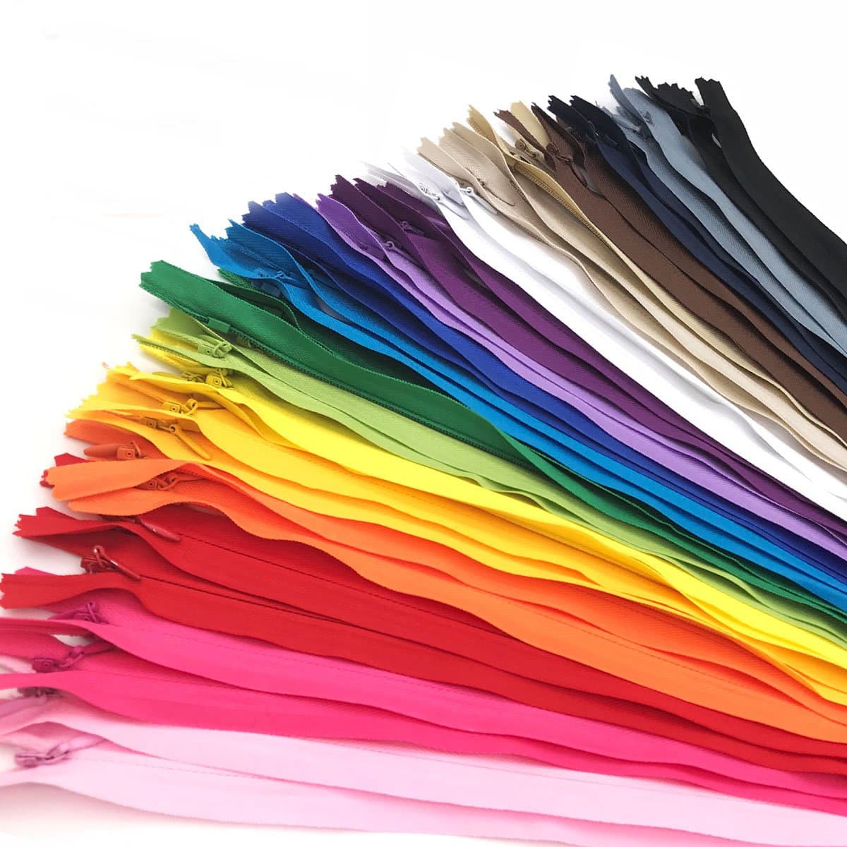 40PCS Invisible Nylon Coil Zipper,Clothing Zipper,DIY Sewing Tools for Craft Special(14 inch, Mix Color)