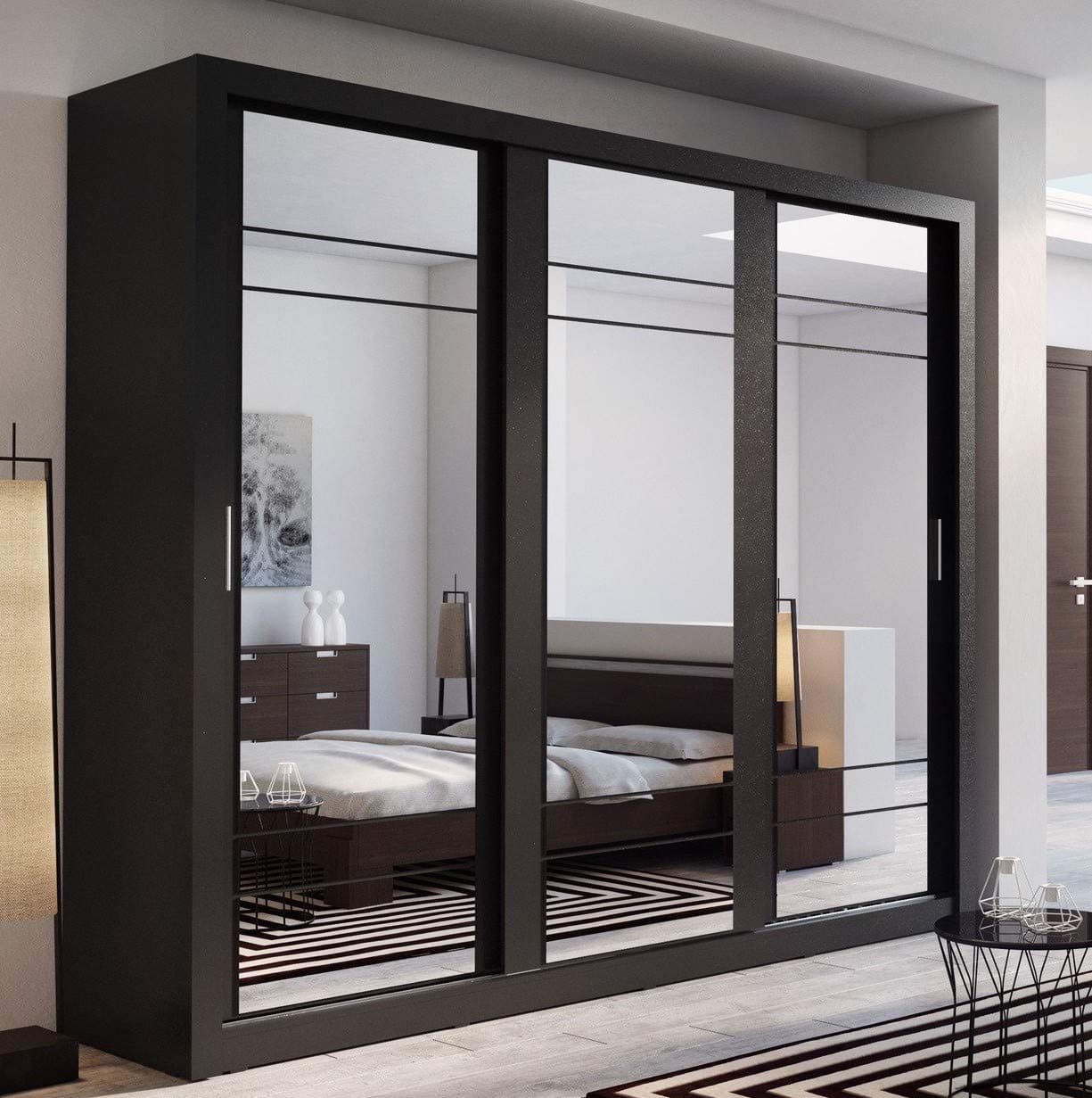 Arti AR-02 Sliding Door Wardrobe 250cm [Black]