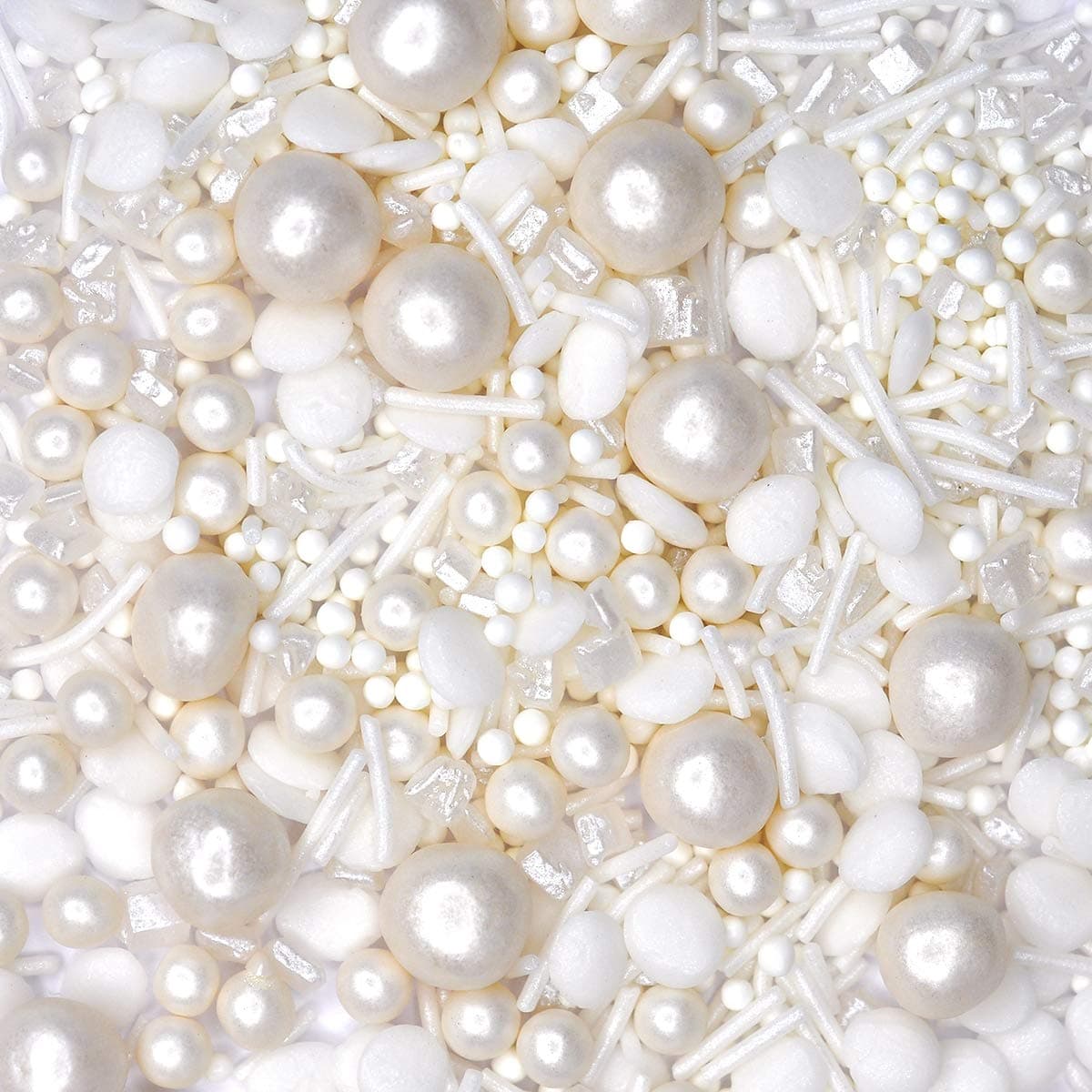 White Wedding Edible Sprinkles Vegan Gluten Free Cake Sprinkle Mix 900g / 31.75oz for Wedding Anniversary Cupcakes Birthday Party