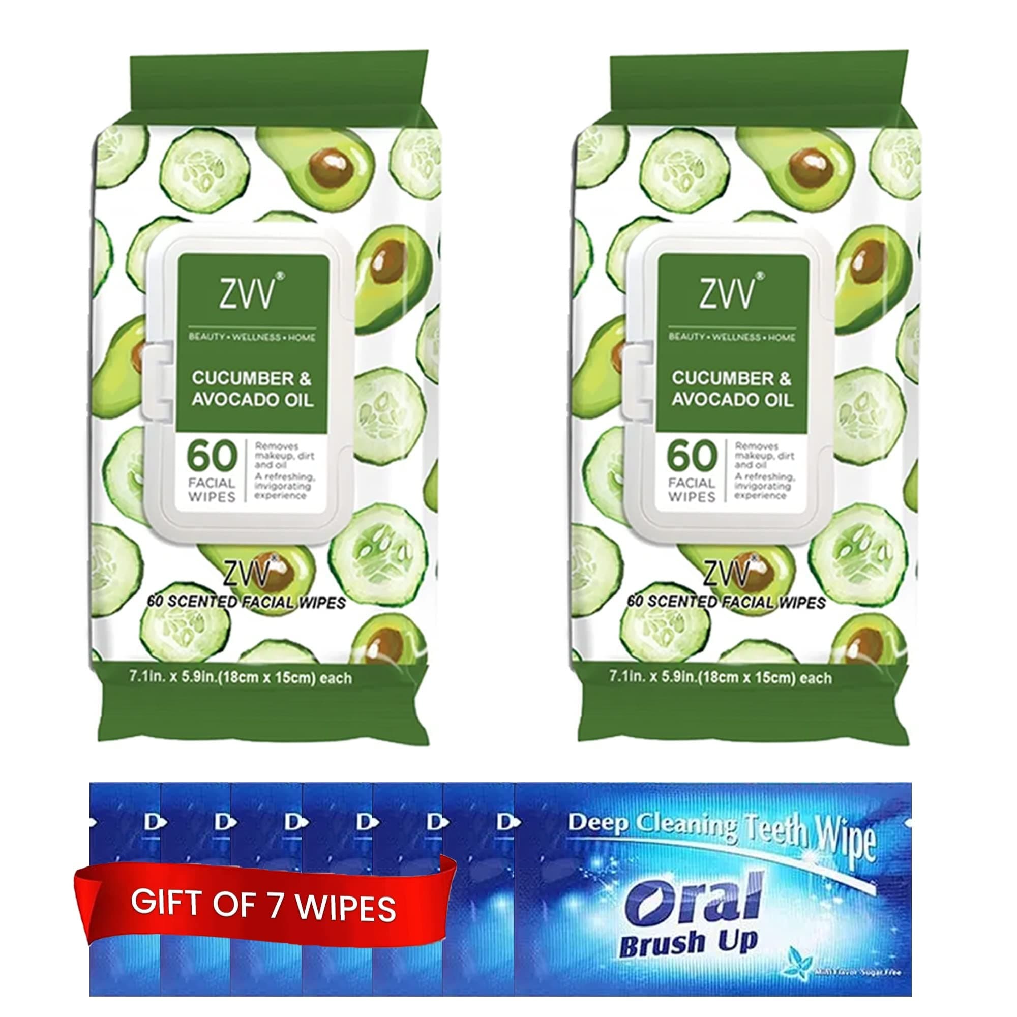 120 Face Cleansing Wipes For Instant Glow Facial & Eye Make Up Remover with 7 Teeth Wipes Organic Disposable Face Cleansing Wet Wipes Brightens and Evens Skin Tone