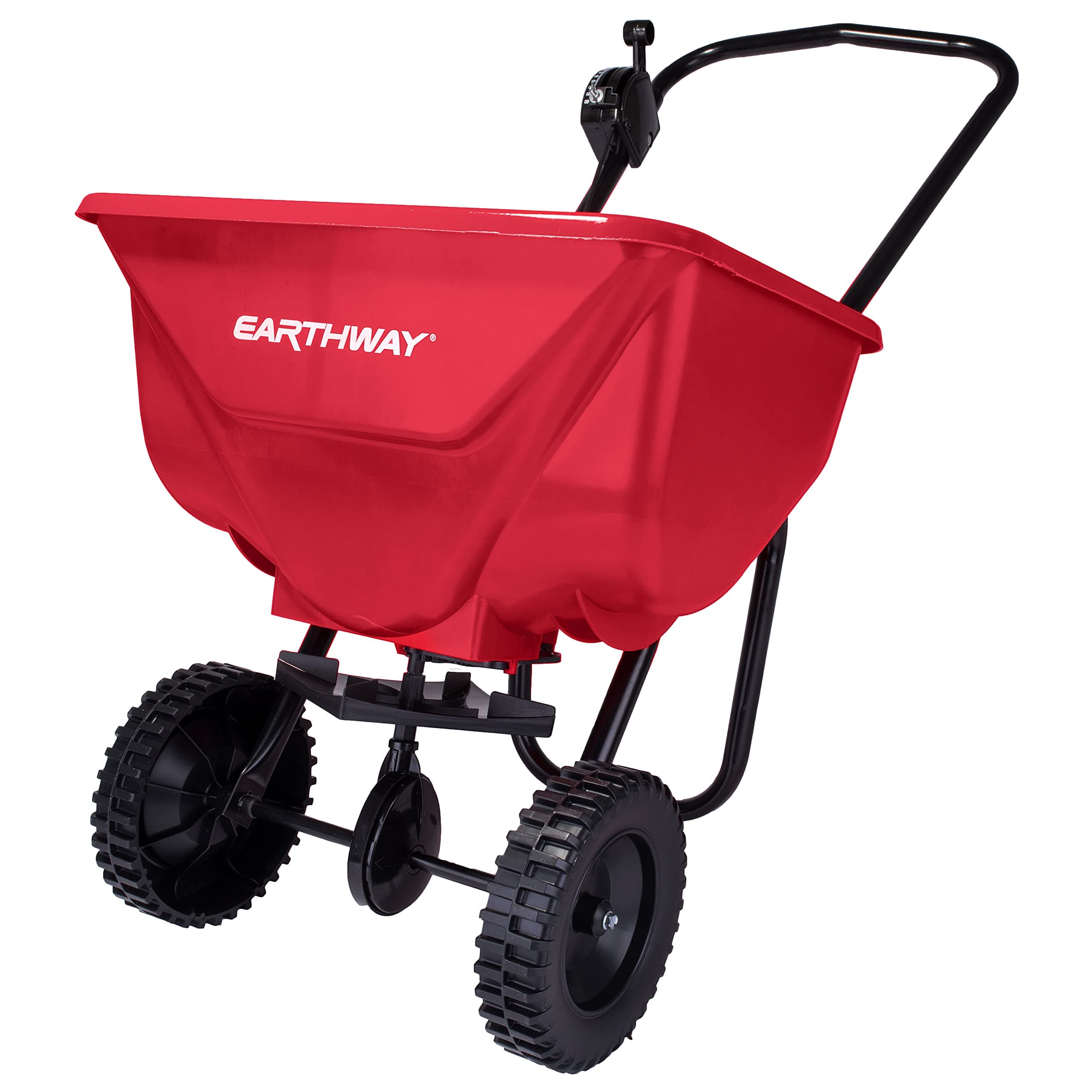EarthWay 2030 シングル 65ポンド (29 kg) 容量商業用ウォークビハインドブロードキャストスプレッダー 草、肥料、種子用 — サイドスプレッドコントロール、均一なスプレッド、ポリタイヤを含む