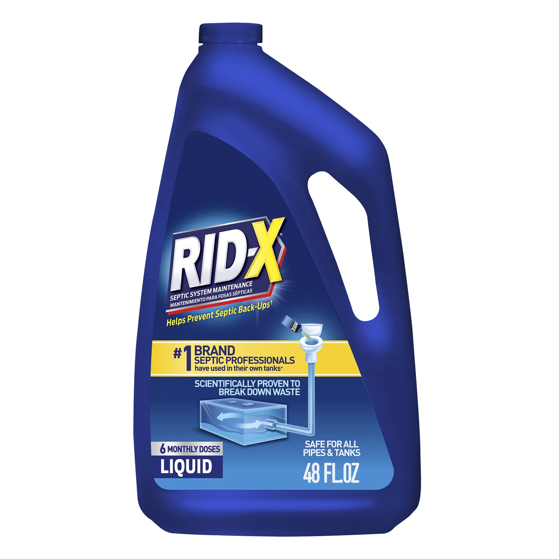 RID-X Septic Treatment, Septic Tank Treatment, 6 Month Supply Of Liquid, 48 oz