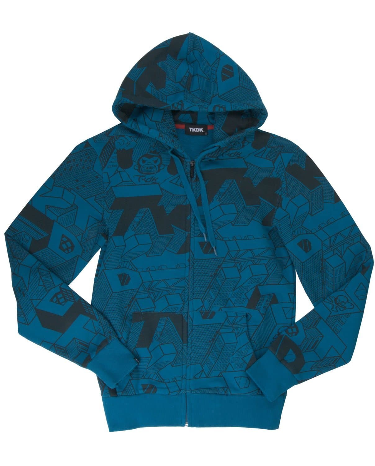 Tokiodki Downtown Zipper Hoodie Men (X-Large) Teal