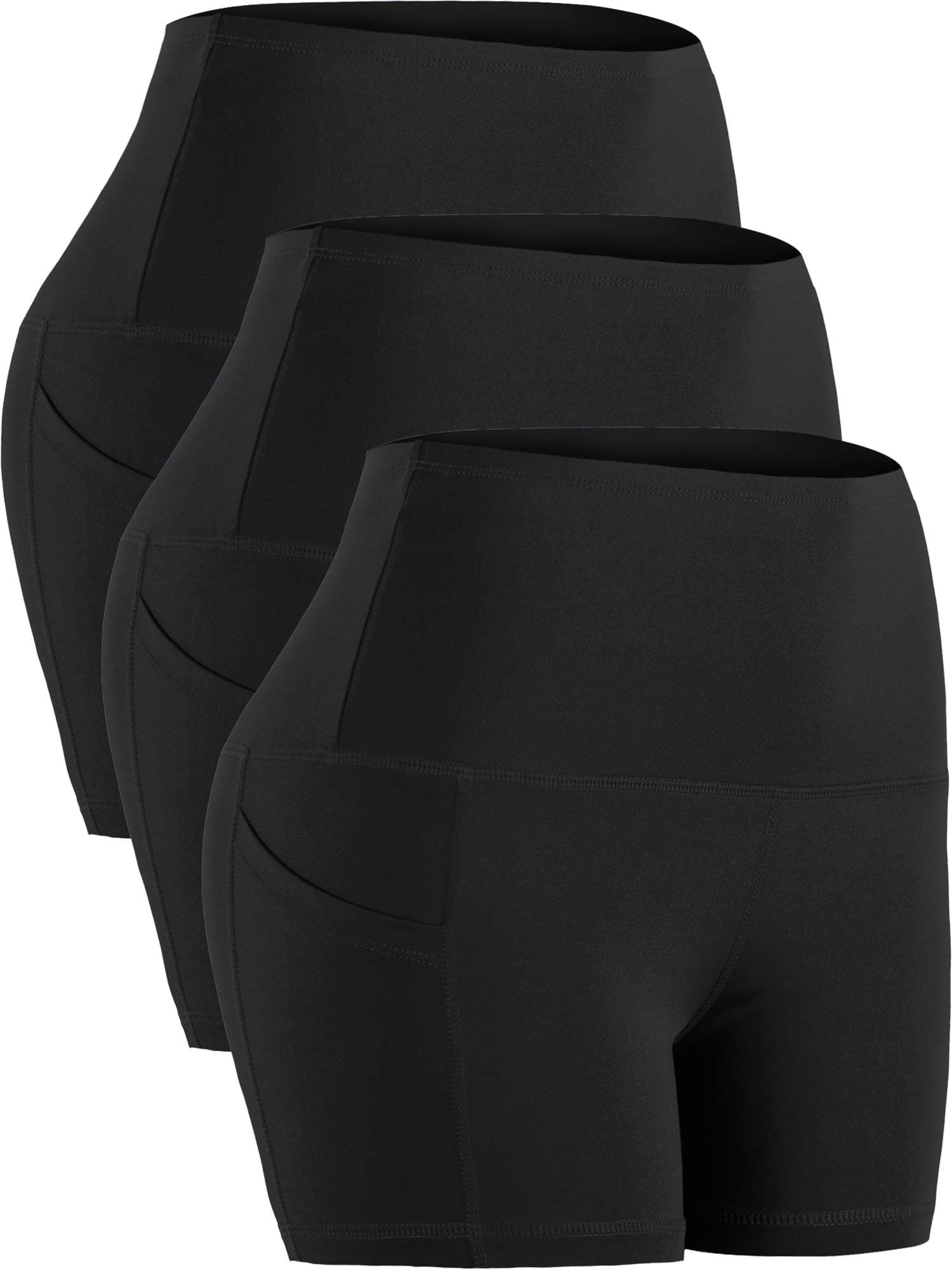 High Waist Athletic Shorts for Womens Yoga Fitness Running Shorts with Deep Pockets
