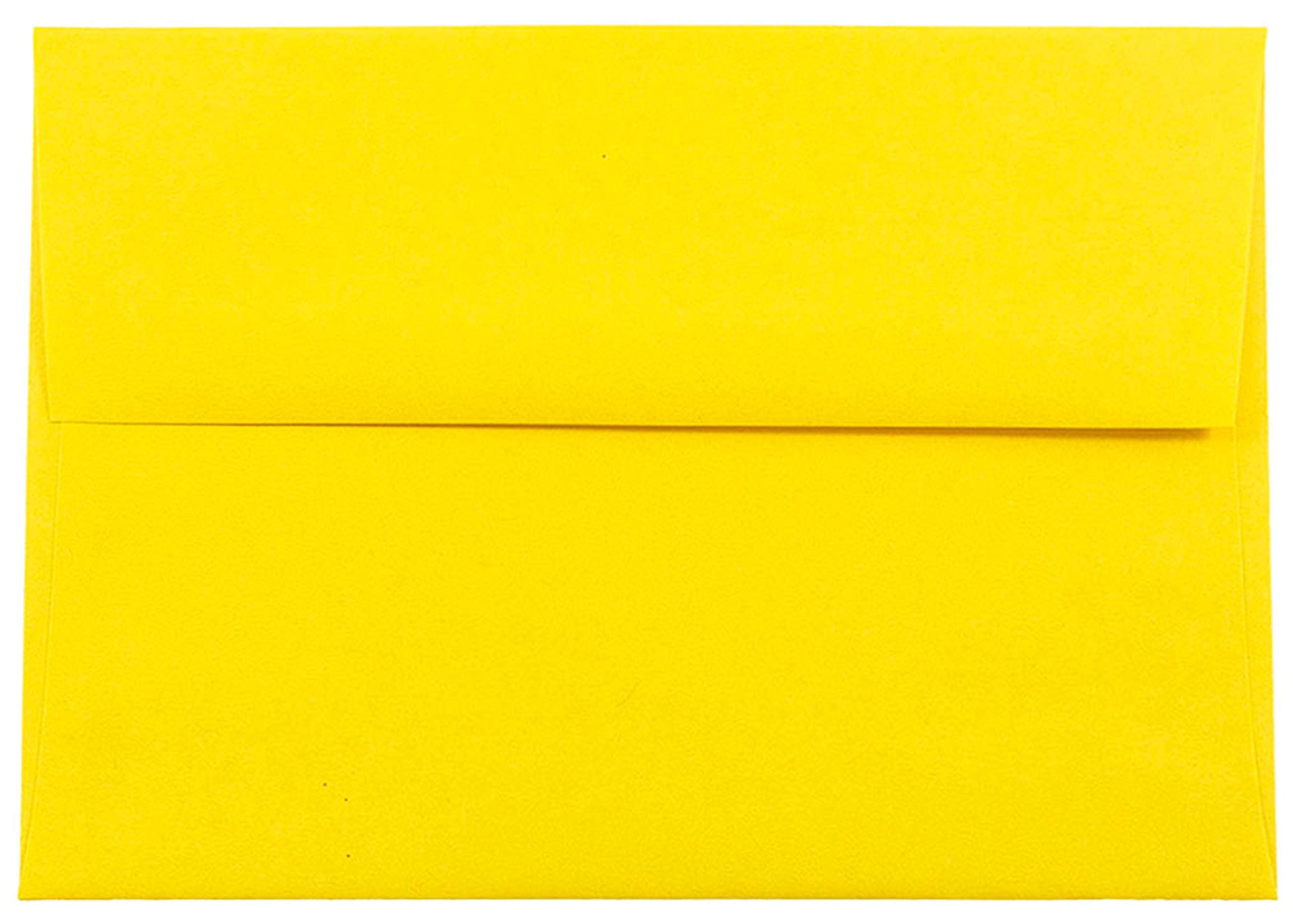 Bright Yellow 50 Boxed A6 Envelopes For Invitations, Greeting Cards, Weddings, Birthdays, Mailing, Any Occasion