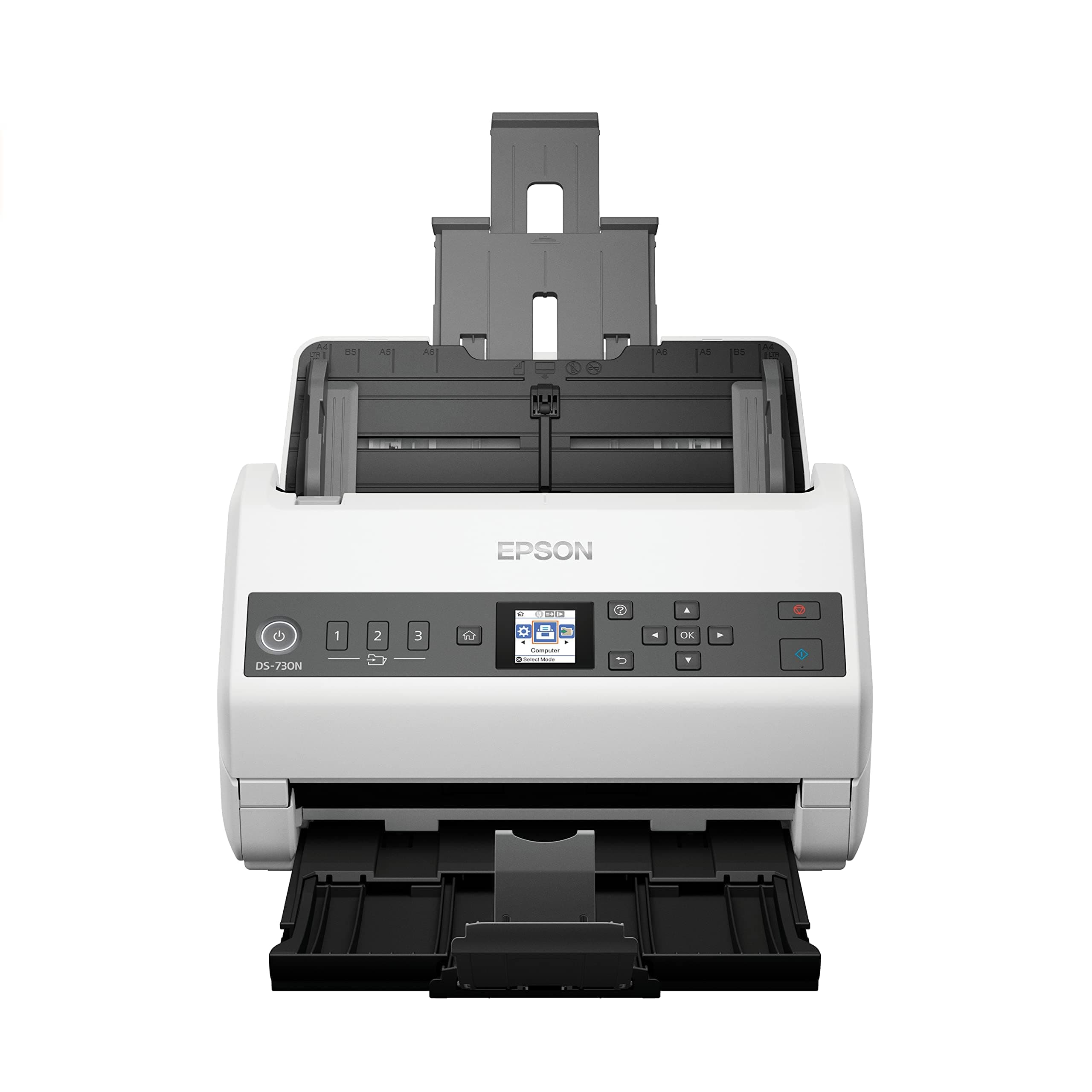 DS-730N Network Color Document Scanner, 100-page Auto Document Feeder (ADF), Duplex Scanning