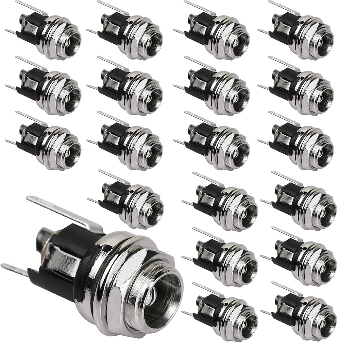 DIYhz2.5mm Panel Mount DC Jack DC Power Jack Socket Female Panel Mounting Connector 20Pcs