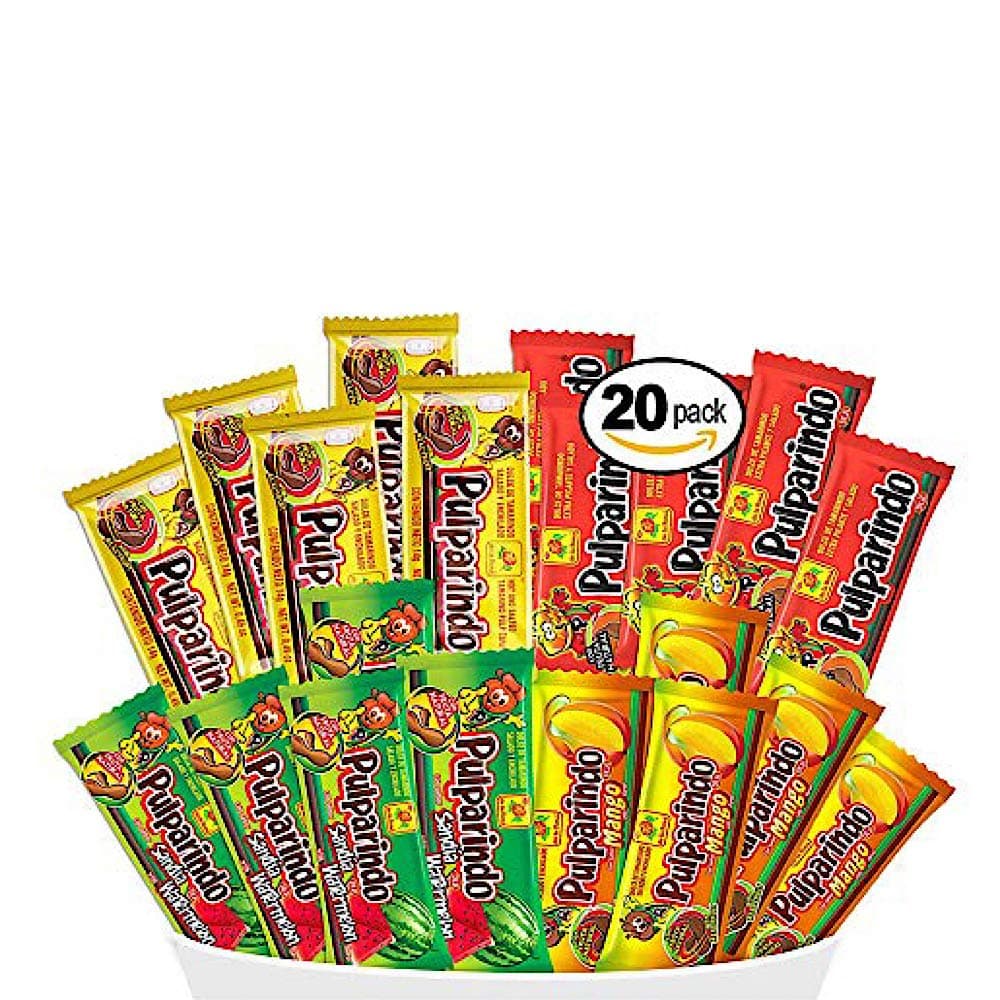 Pulparindo Mexican Candy Mix Flavors: Tamarindo, Spicy, Mango, Watermelon And Suede. Variety of Sweets from La Rosa (Tamarindo, Watermelon, Xtraspicy, Mango, 20 Units)