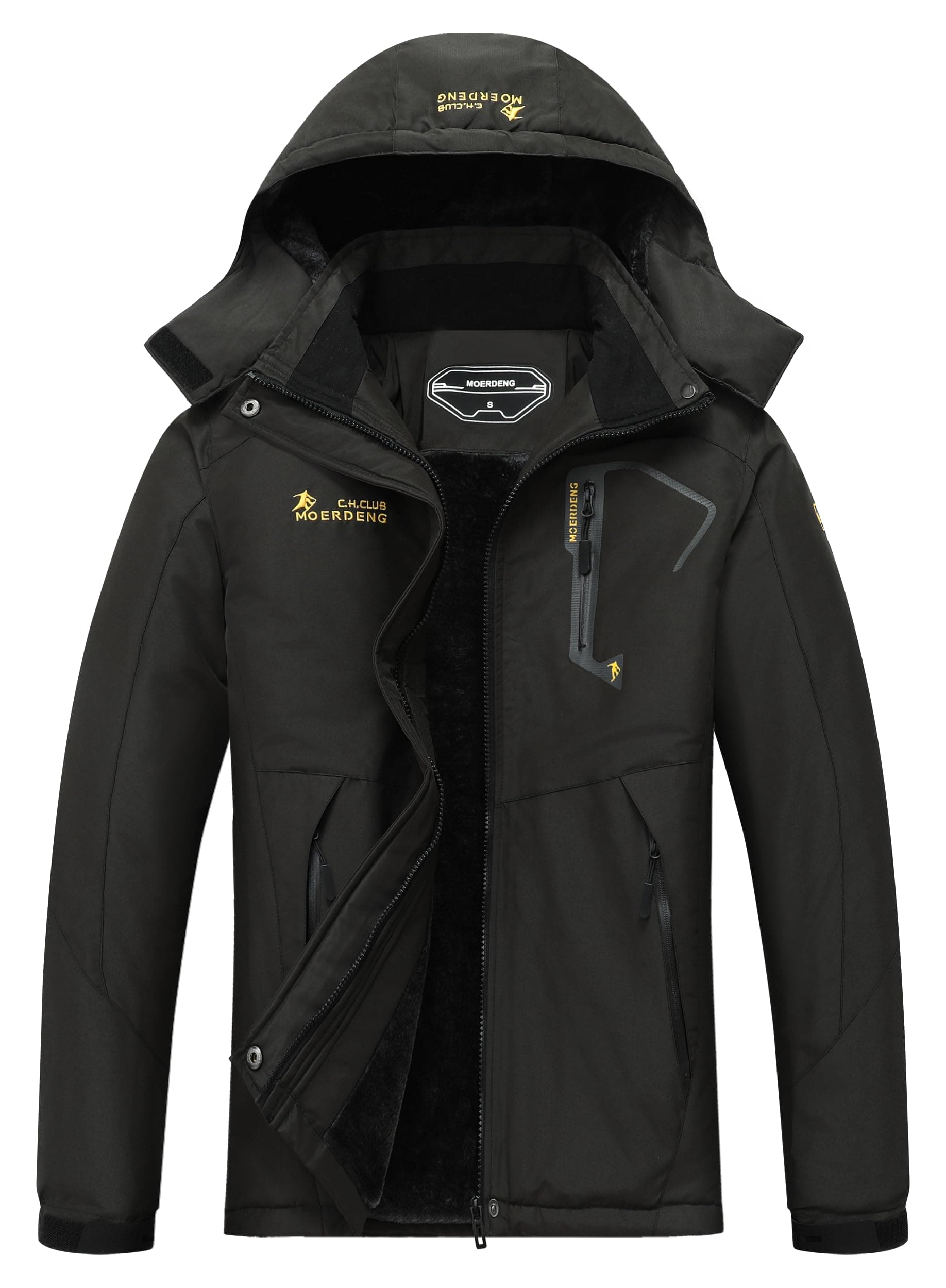 MOERDENG Women's Waterproof Ski Jacket Warm Winter Snow Coat Mountain Windbreaker Hooded Raincoat Jacket