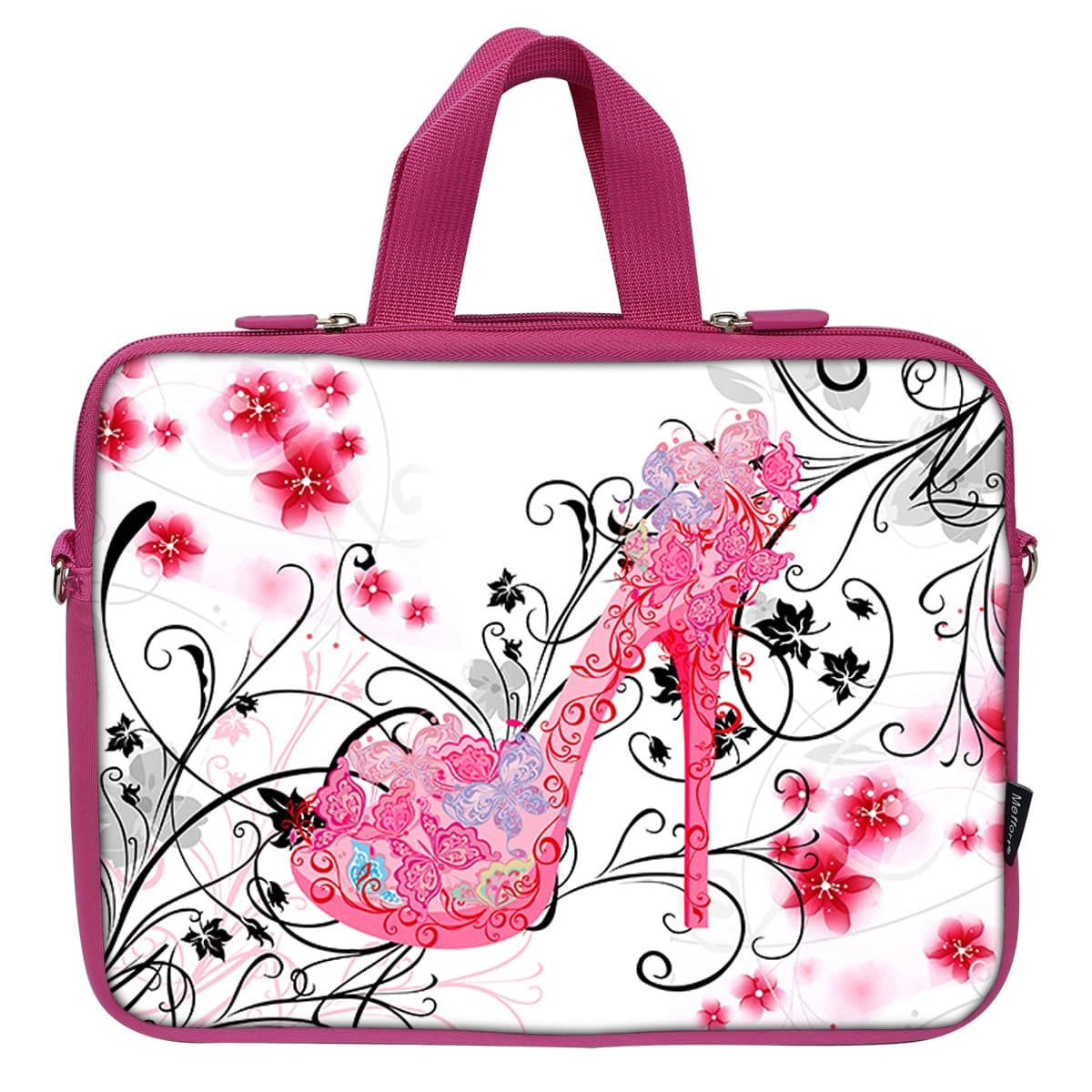 Meffort Inc 15 15.6 Inch Neoprene Laptop Bag Ultrabook Carrying Sleeve with Hidden Handle, Pink Color Matching - High Heel