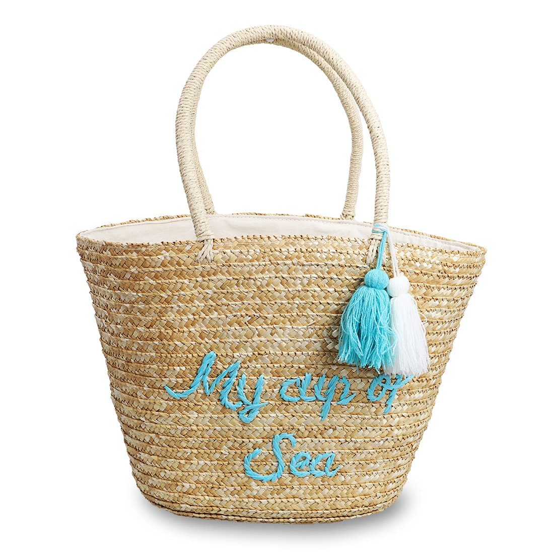 Hogoo Woven Tote Bag for Women Straw Summer Beach Letter Handbags