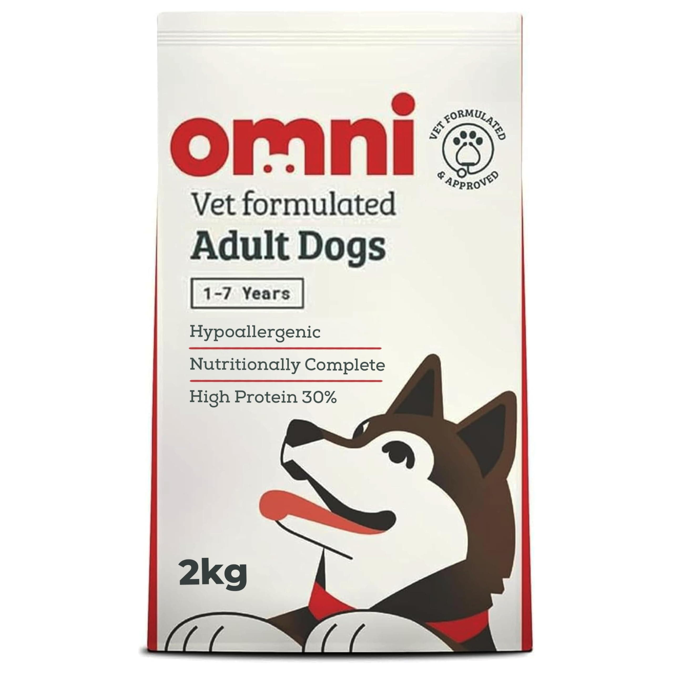 OMNI Hypoallergenic Dog Food 2kg for Adult Dogs - Protein-Rich Dry Kibble, Made in the UK with Natural Ingredients, Backed by Vets, Supported By Science, Dragons’ Den Winners