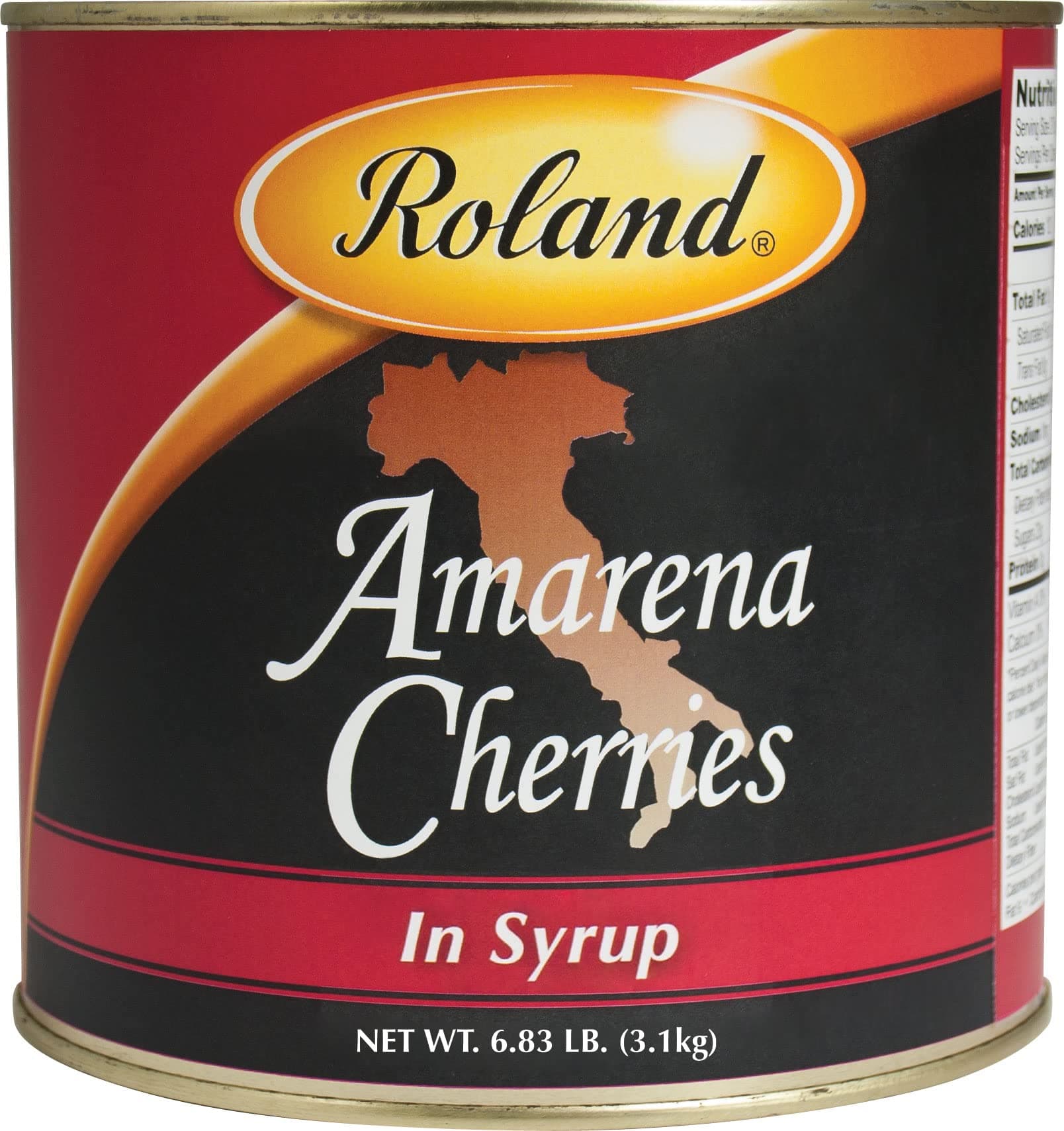 Roland Foods Whole Pitted Amarena Cherries in Syrup, Specialty Imported Food, 6.83 Pound Can, Pack of 1