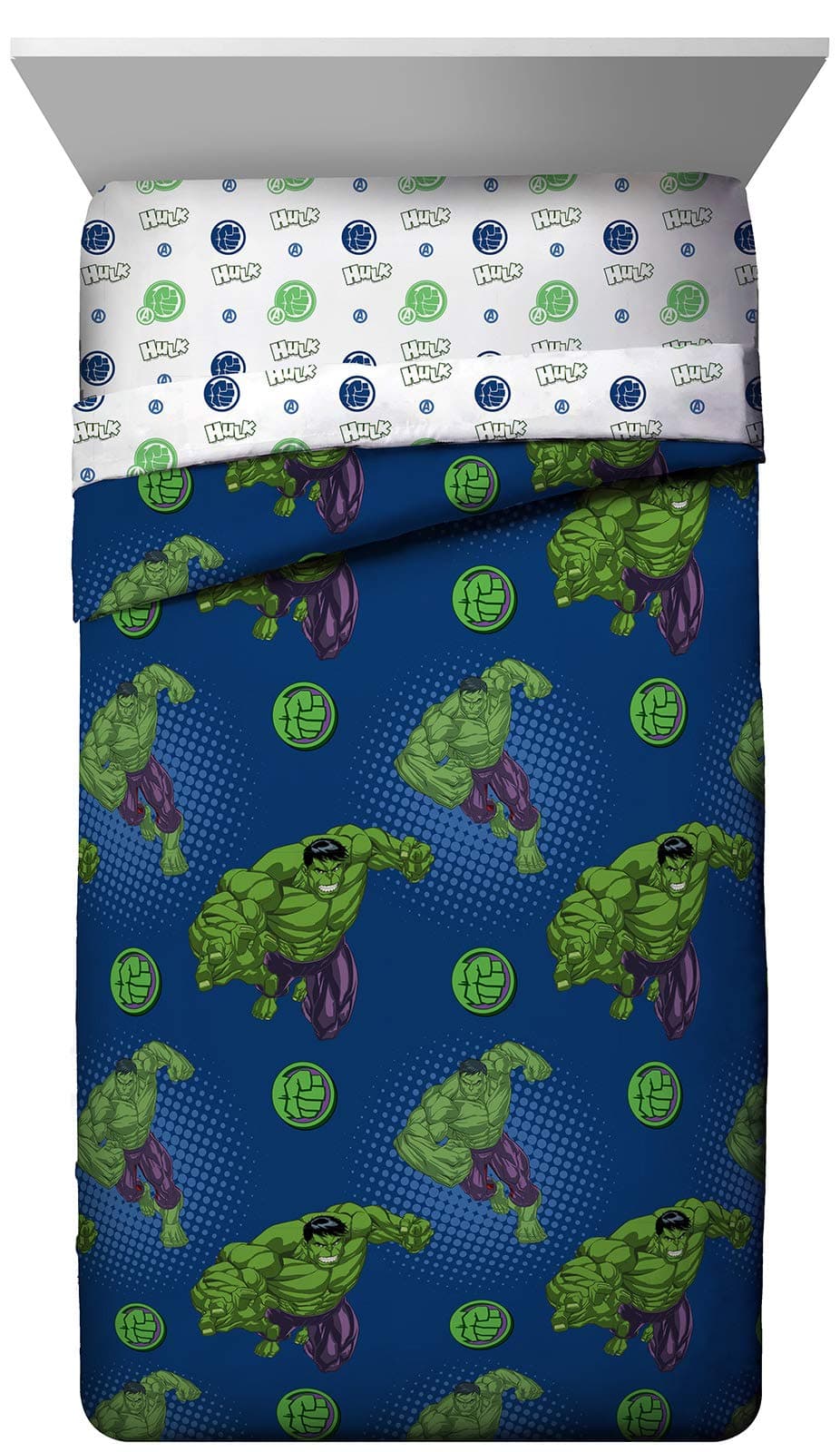 Marvel Avengers Assemble Hulk Out Full Comforter - Super Soft Kids Bedding - Fade Resistant Microfiber (Official Marvel Product)