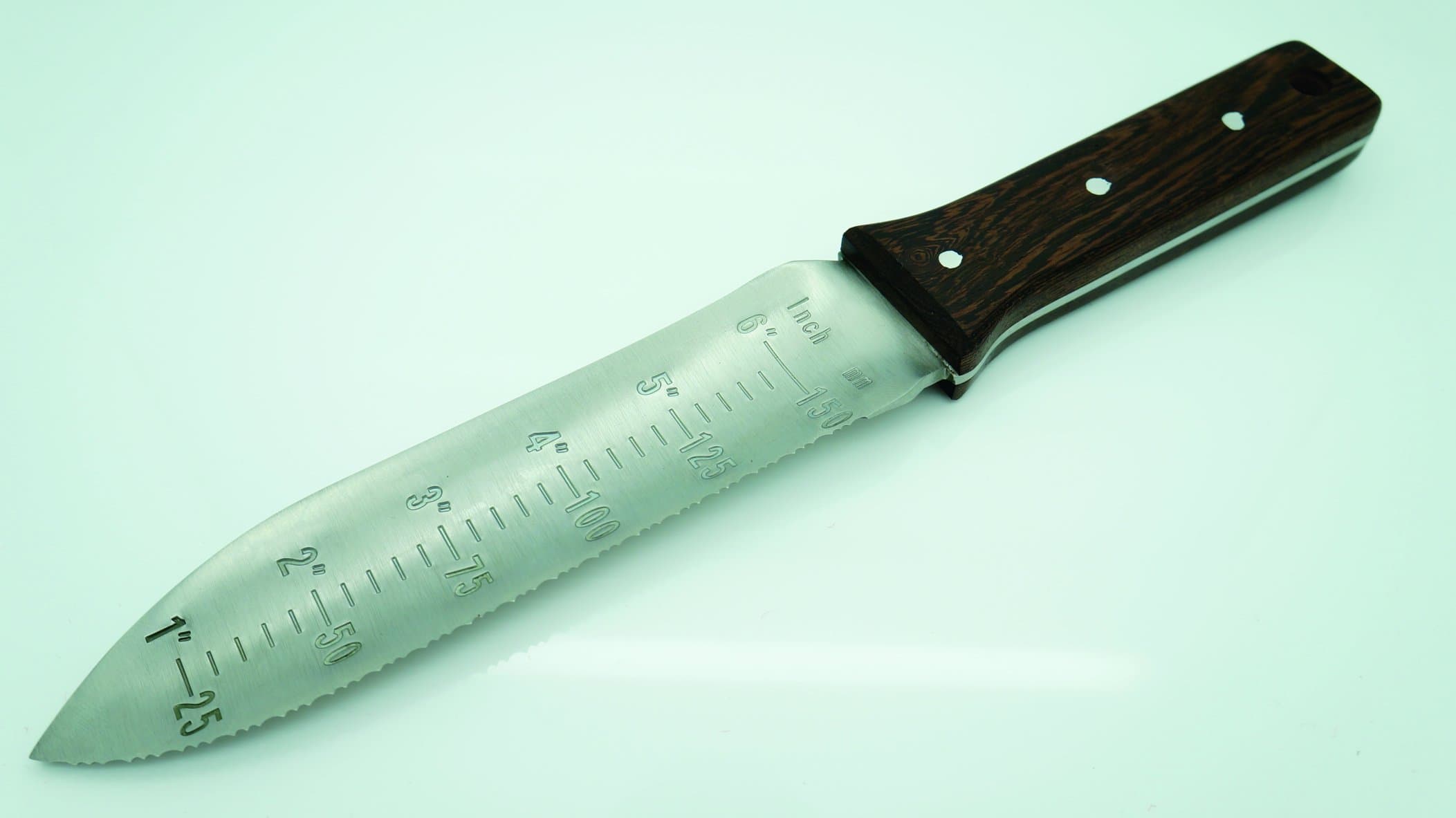 MERA Japanese Hori Hori Garden Landscaping and Soil Digging Knife with Fitted Leather Sheath and Stainless Steel Blade