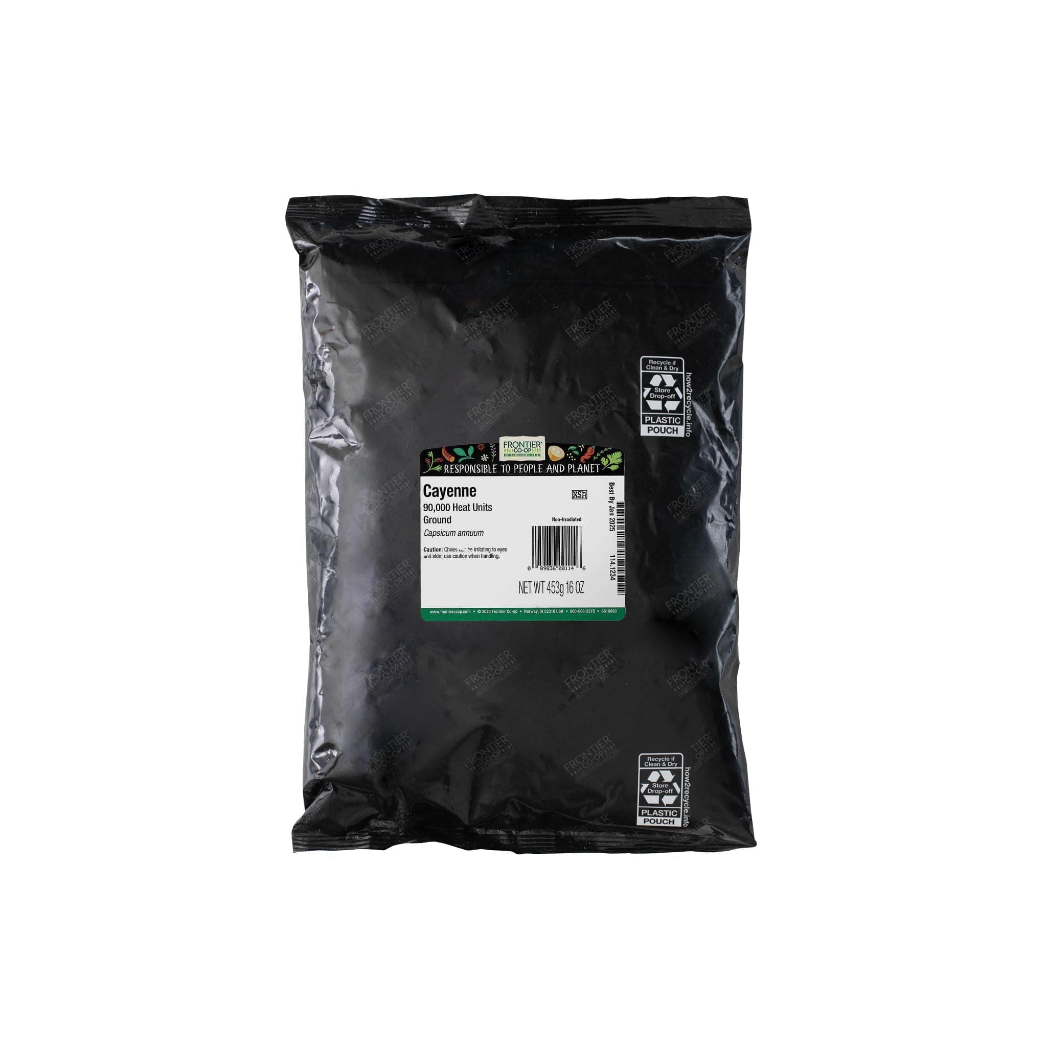 Frontier Co-op Ground Cayenne Chili Pepper 90,000 Hu, 1-Pound Bulk, Turn Up The Heat & Color in Your Ethnic Recipes, Kosher