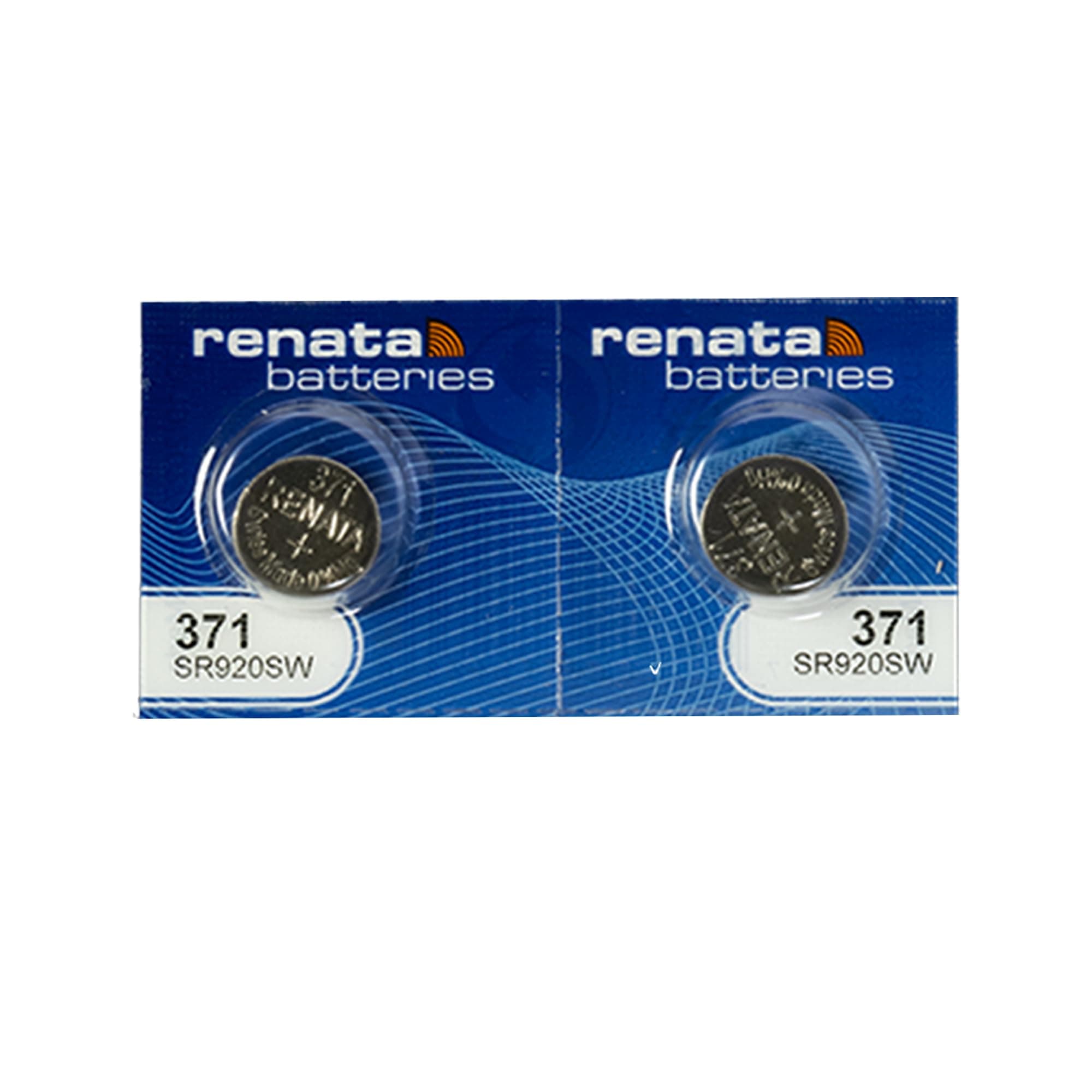 Renata 371 SR920SW Batteries - 1.55V Silver Oxide 371 Watch Battery (2 Count)