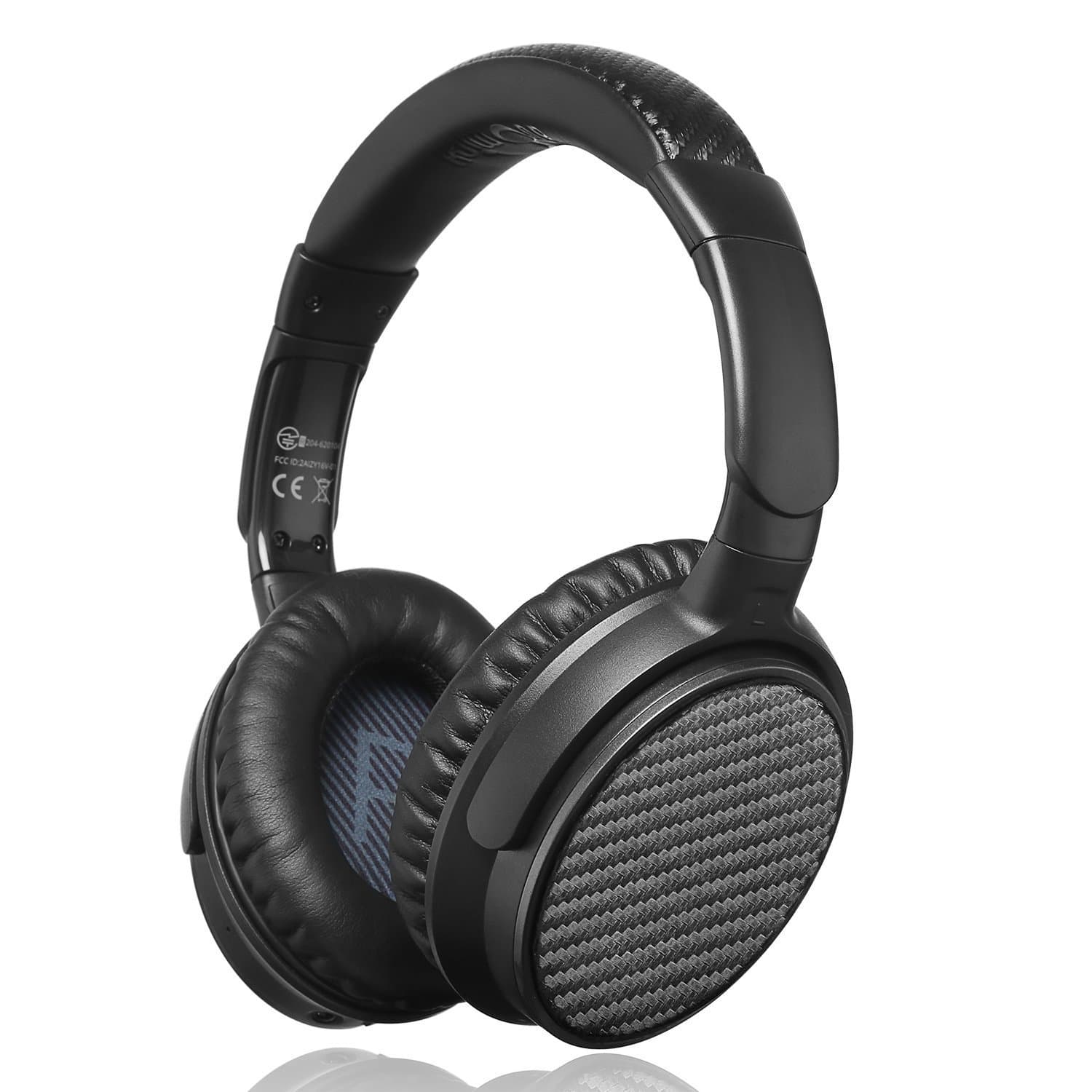 Wireless Audio Headset with Active Noise Cancellation (ANC) Bluetooth 4.1 - 25 hours Playback – Built-in Microphone Over-Ear Ear Phones/Rotating Mega Bass Anti-Noise AptX-Black for Bluetooth TV Samsung Television PC iPhone7 6S Mobile Phone