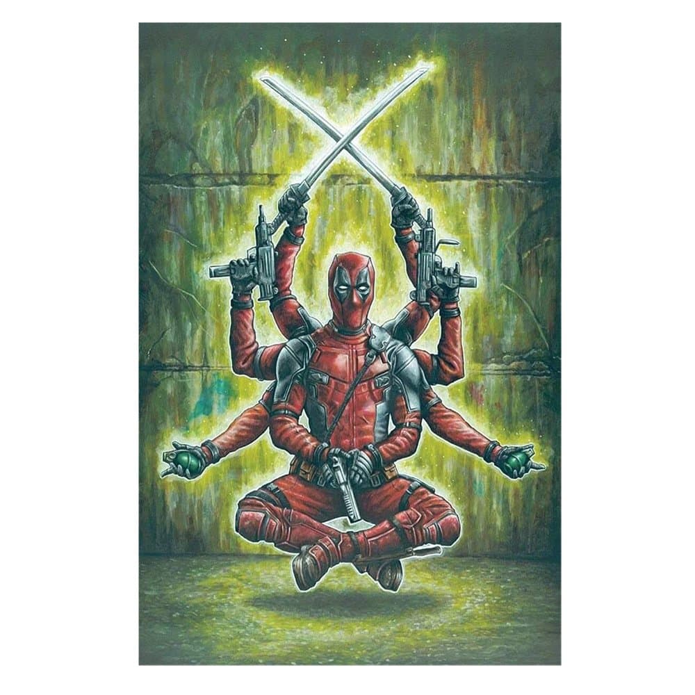 AdINFINITUM Marvel Superheroes Deadpool 12 Inches X 18 Inches 300 GSM Oil Painting Like Paper Print Poster