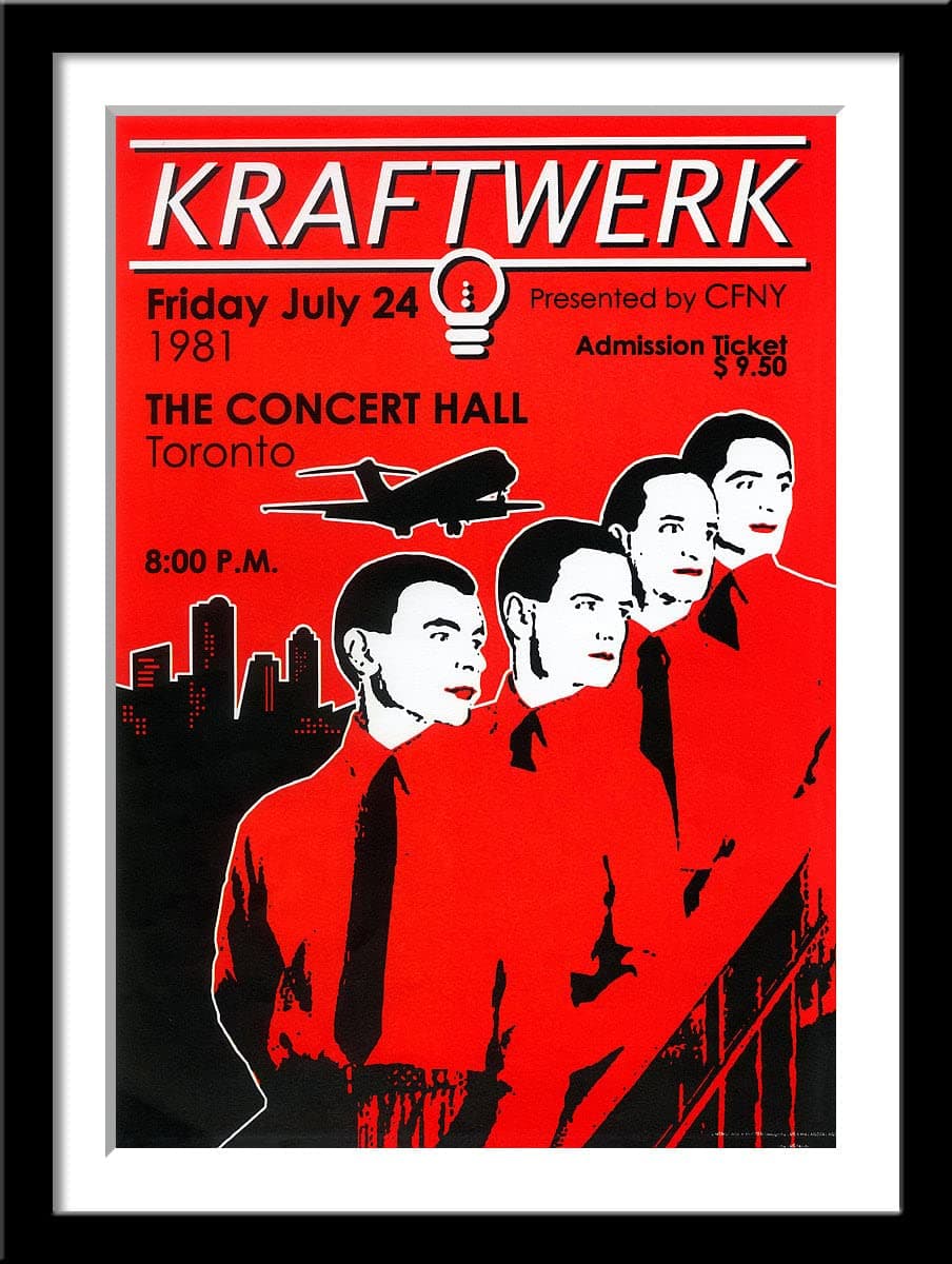 Tallenge - Kraftwerk in Toronto - Retro Vintage Music Concert Poster - Small Framed Poster(Paper,12x17 inches, Multicolour)